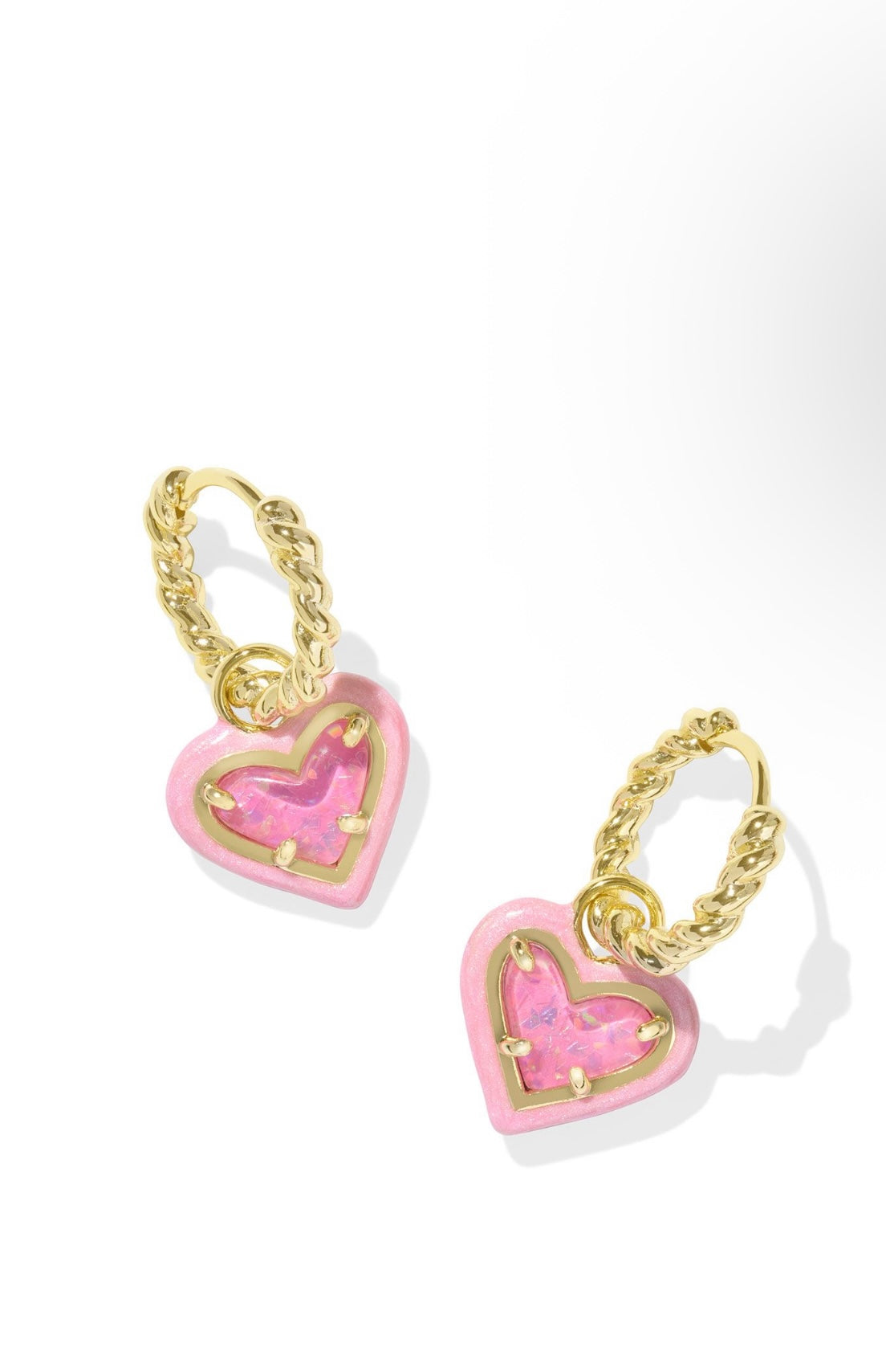 Ari Heart Enamel Frame Huggie Earrings