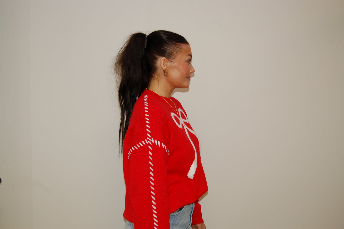 Crimson Bow Sweater