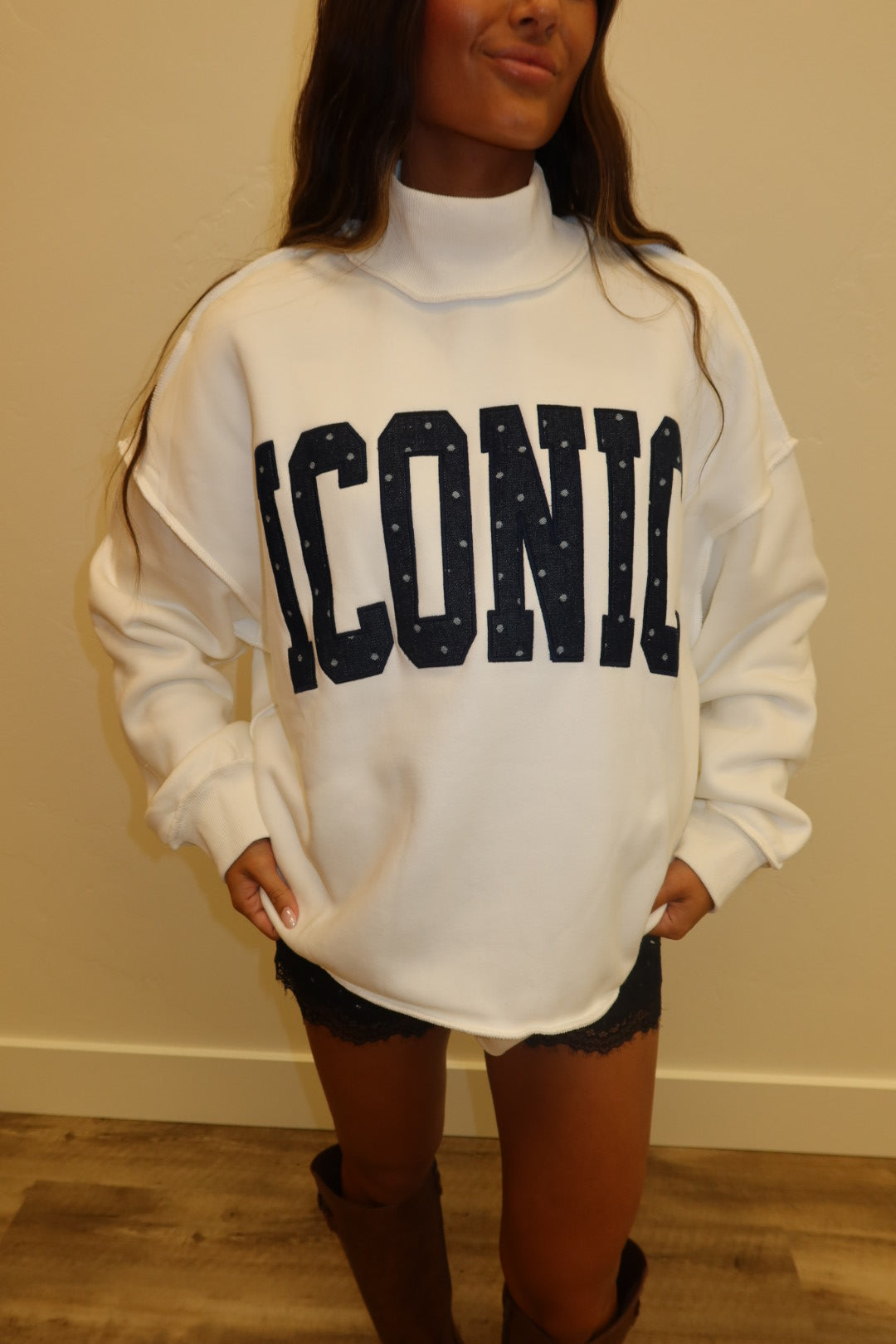 Iconic Polka Dot Mockneck
