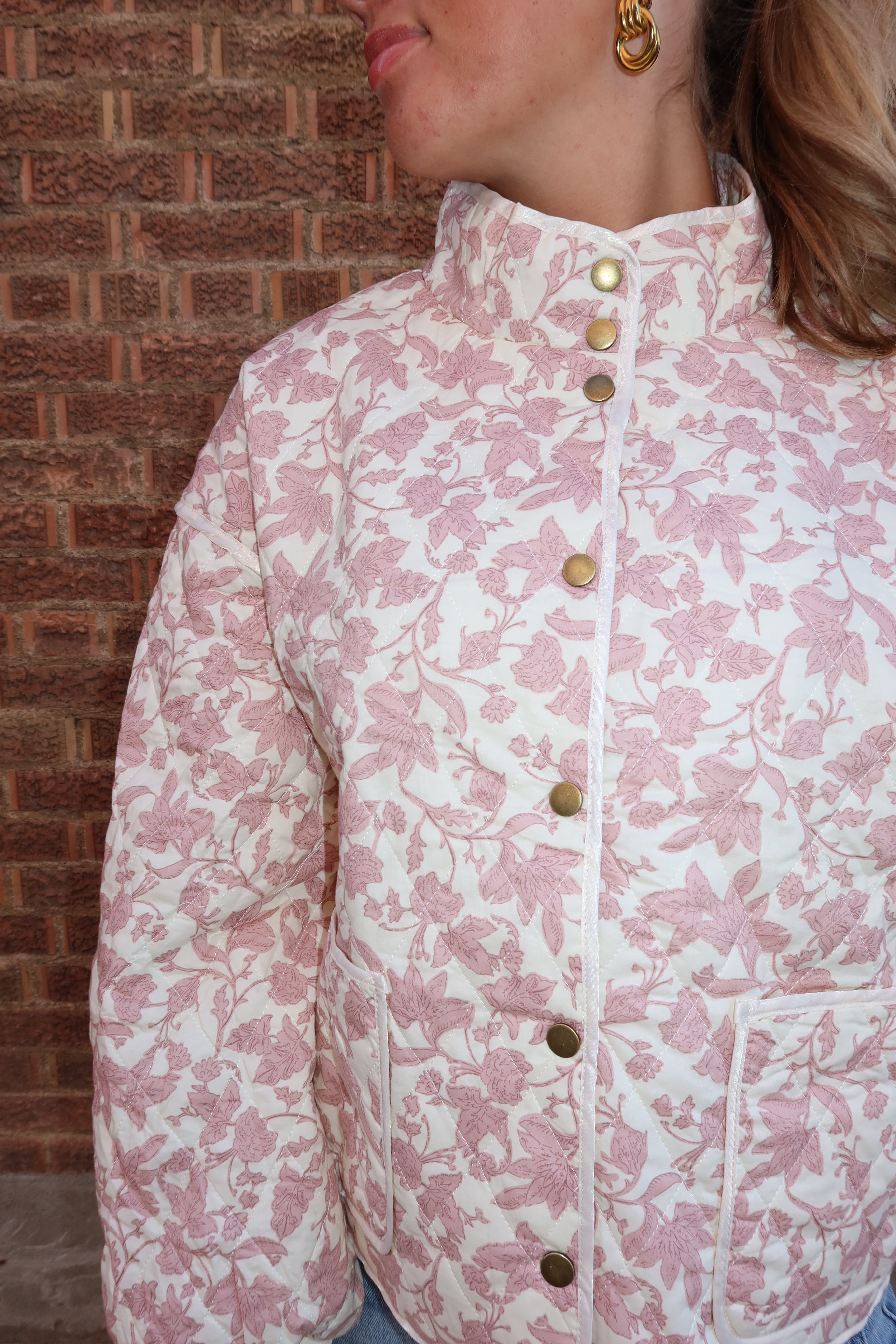 Ivory Pink Floral Jacket