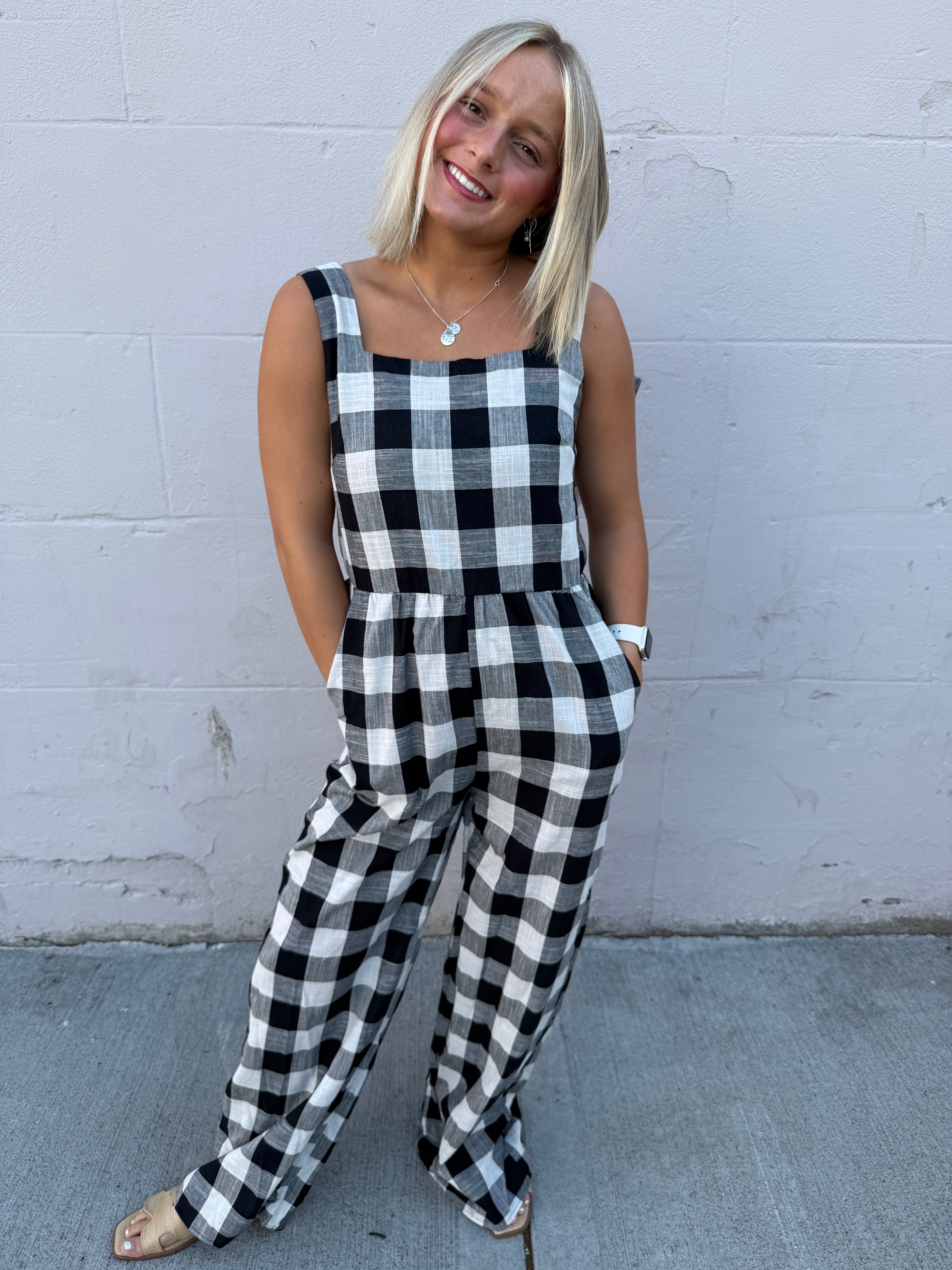Back In Check Romper