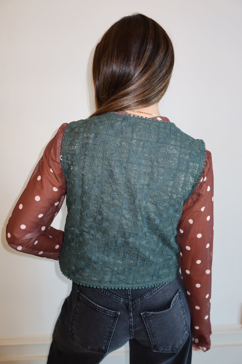 Emerald Lace Bloom Vest