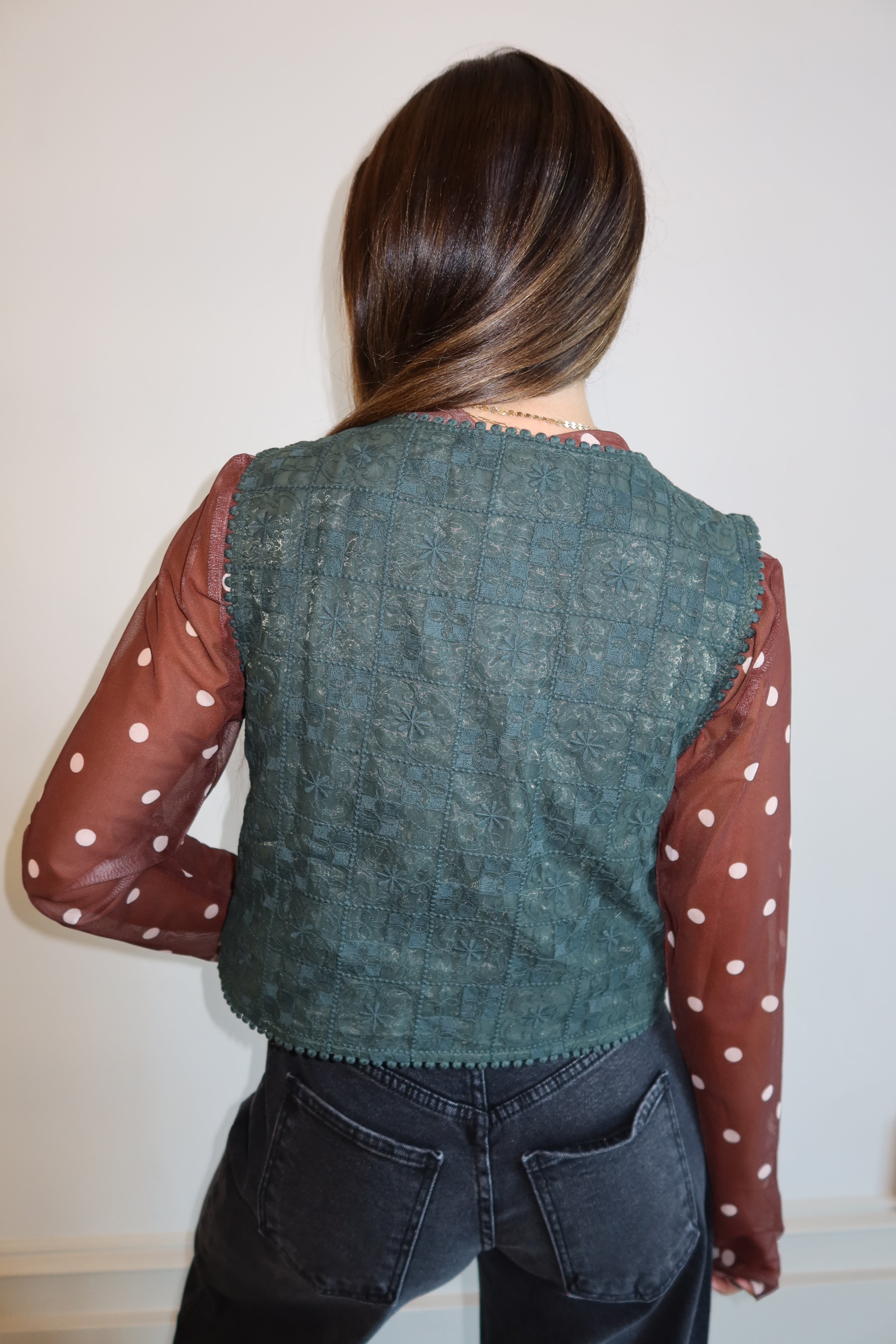 Emerald Lace Bloom Vest