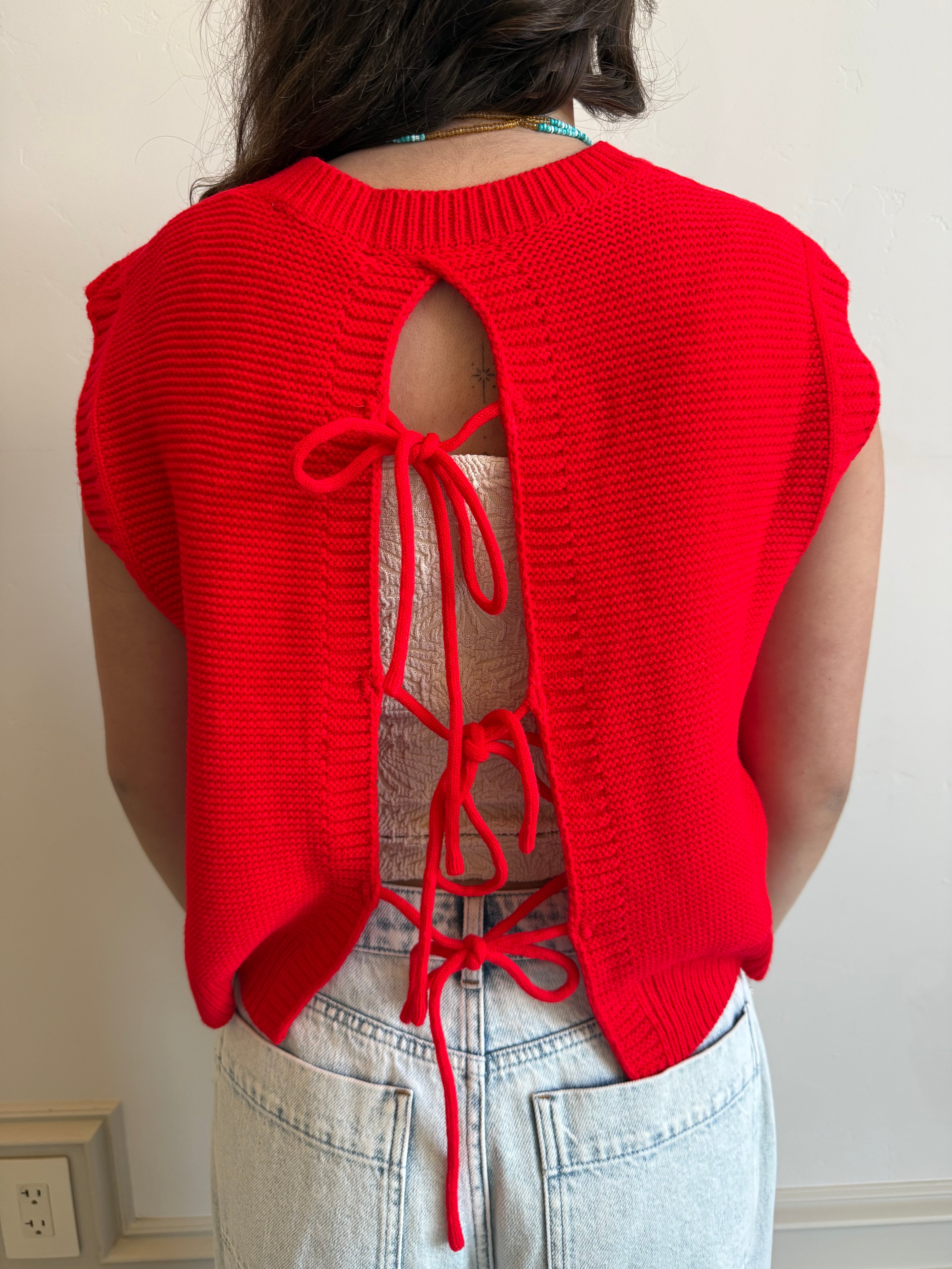 Cherry Twist Knit Sweater