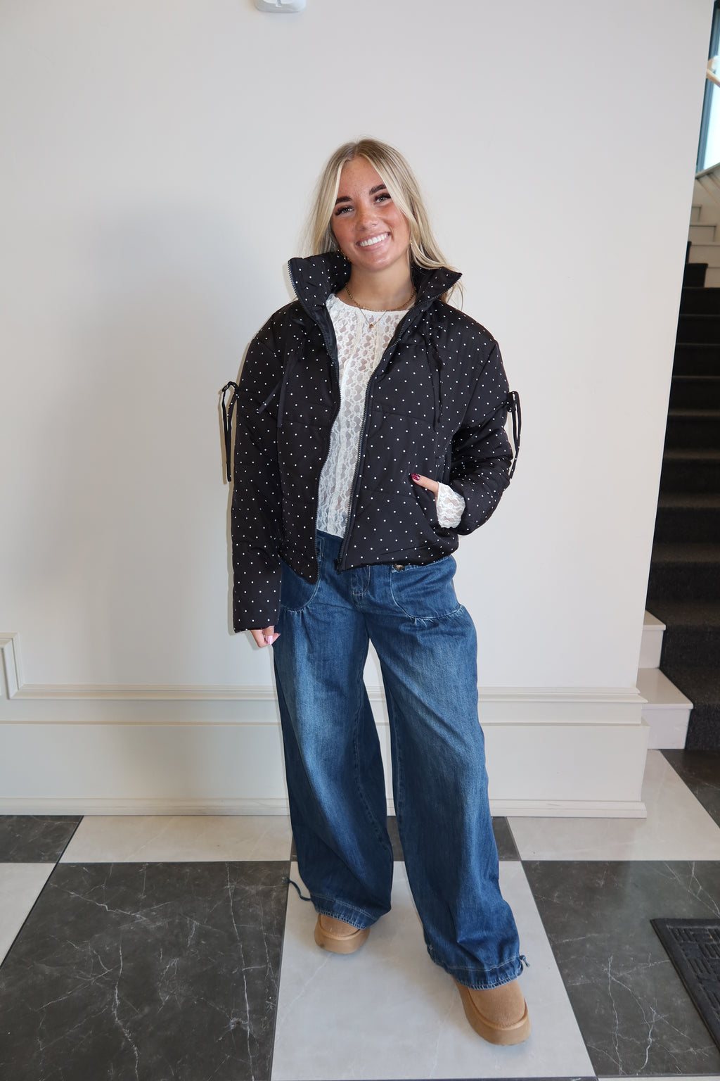 Noir Dot Classic Coat