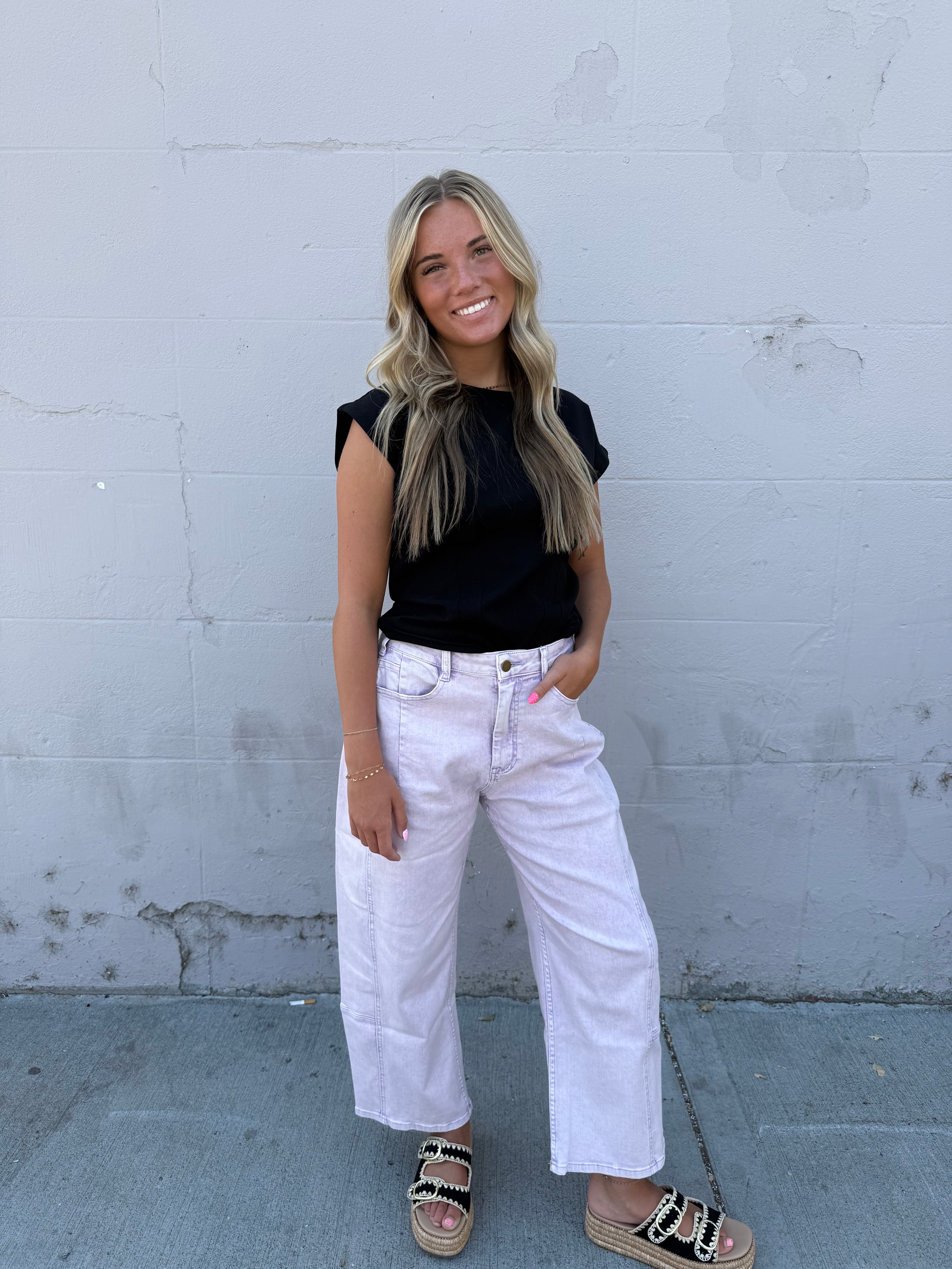 Lilac Twist Barrel Jeans