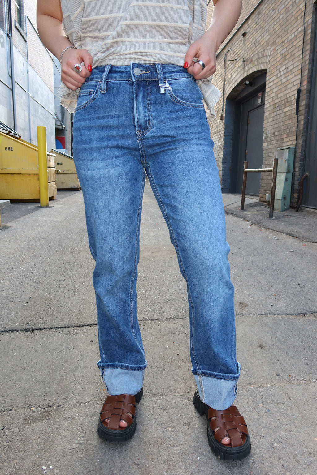 Sugar Blue Cuff Jean