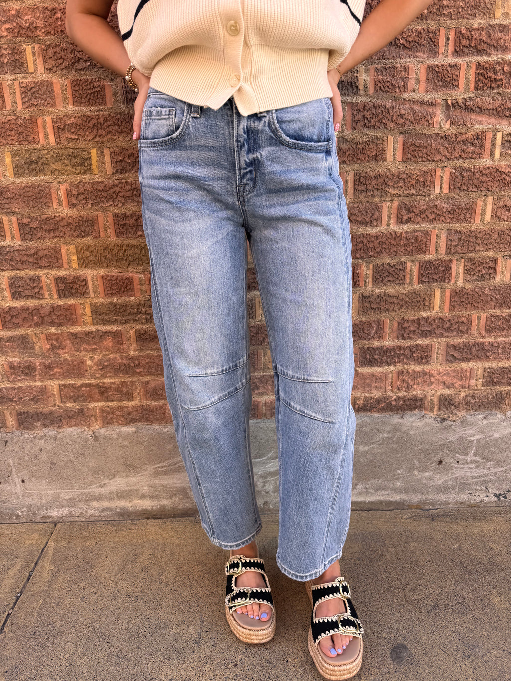 Indigo Barrel High-Rise Jeans