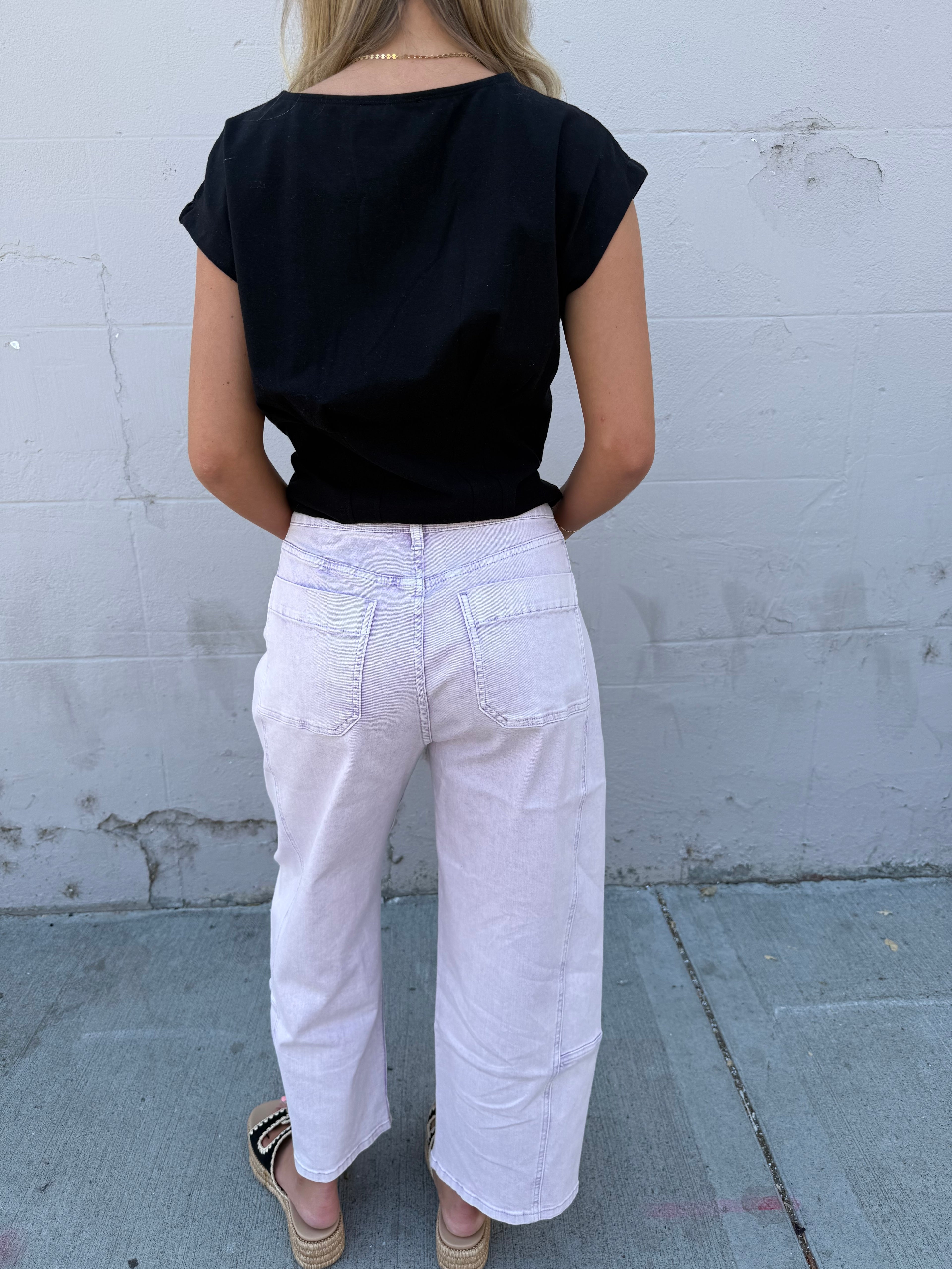 Lilac Twist Barrel Jeans