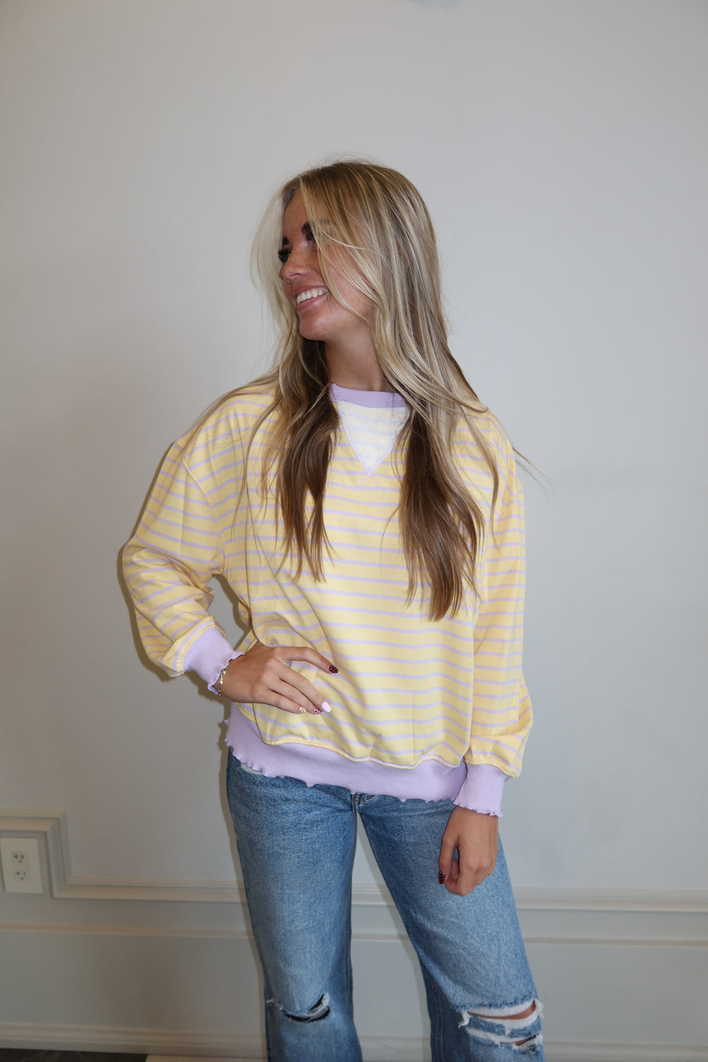 Sunshine Stripe Lightweight Sweatshirt