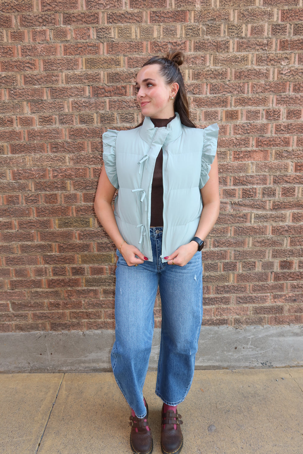 Coastal Breeze Ruffle Puffer Vest