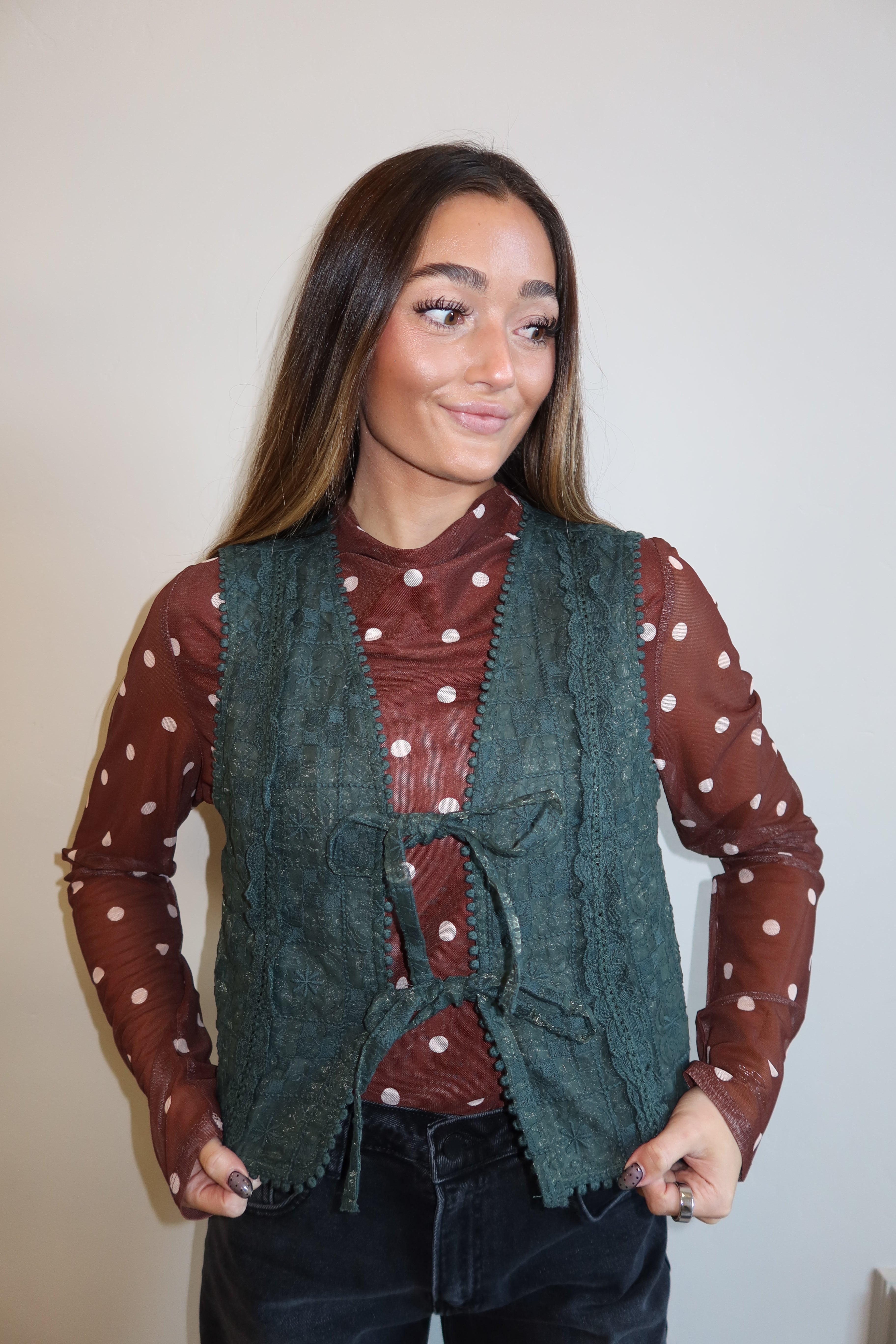 Emerald Lace Bloom Vest