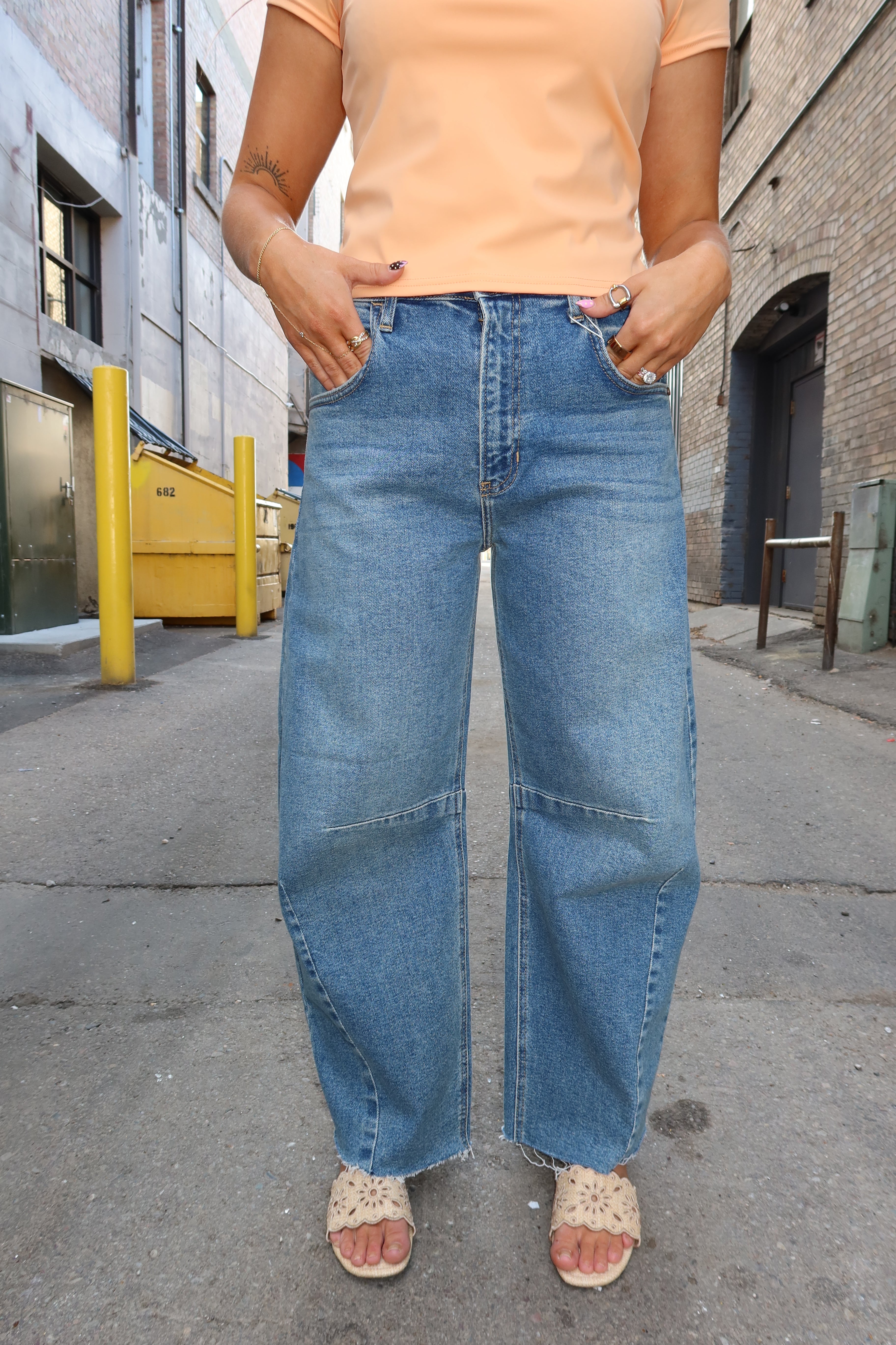 Just Black Denim Barrel Jeans