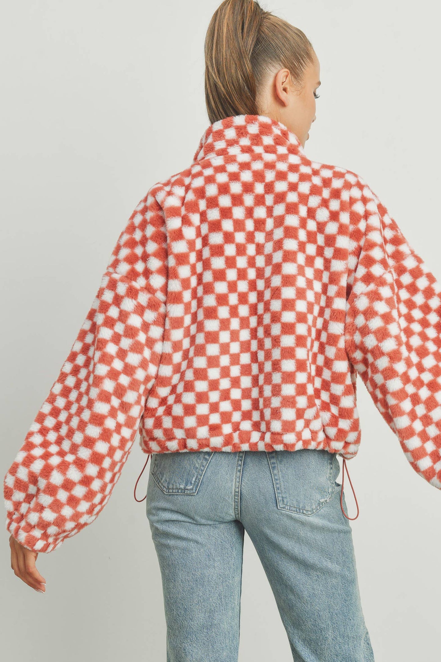 CHECKER TEDDY FALL JACKET