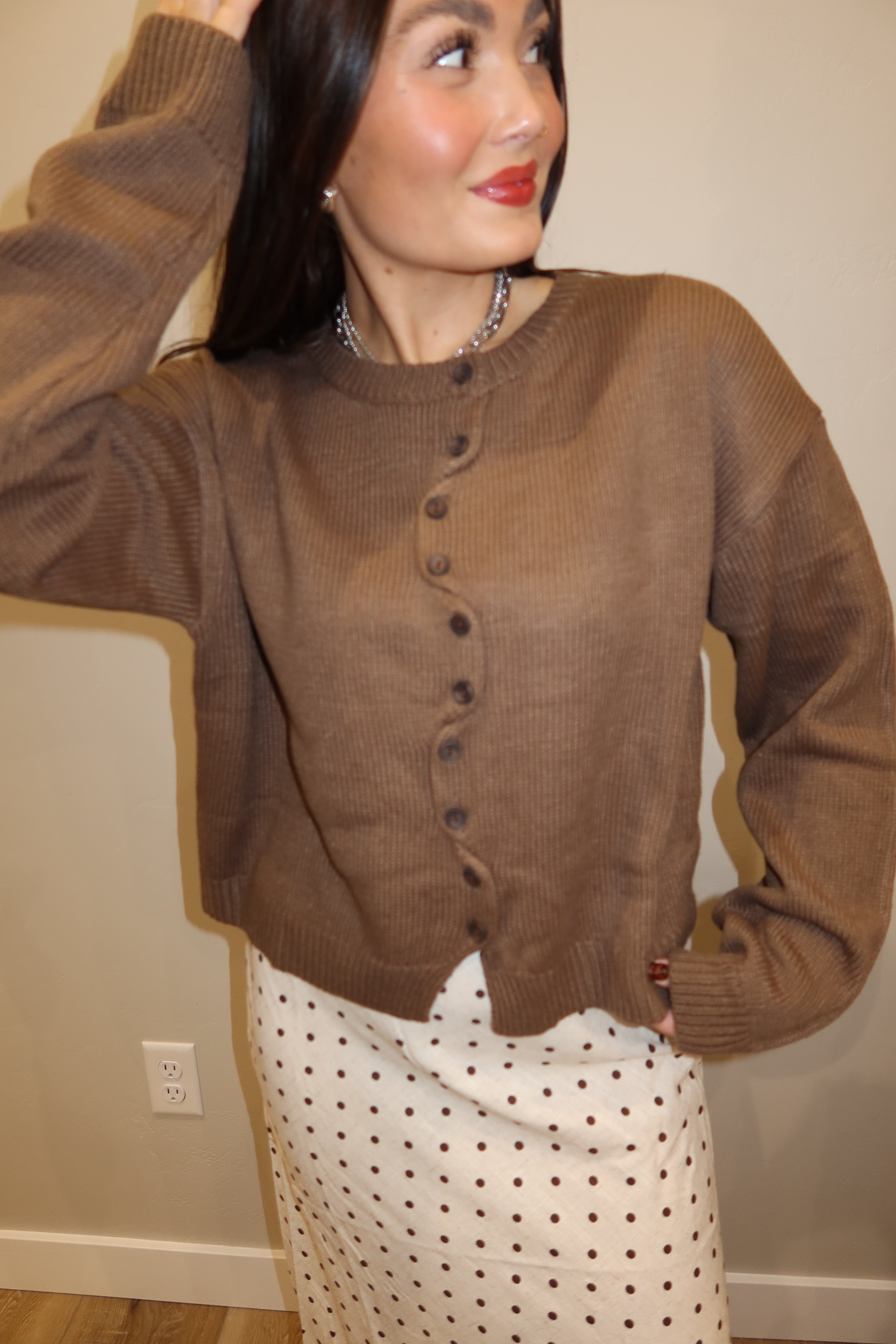 Espresso Button Up Sweater
