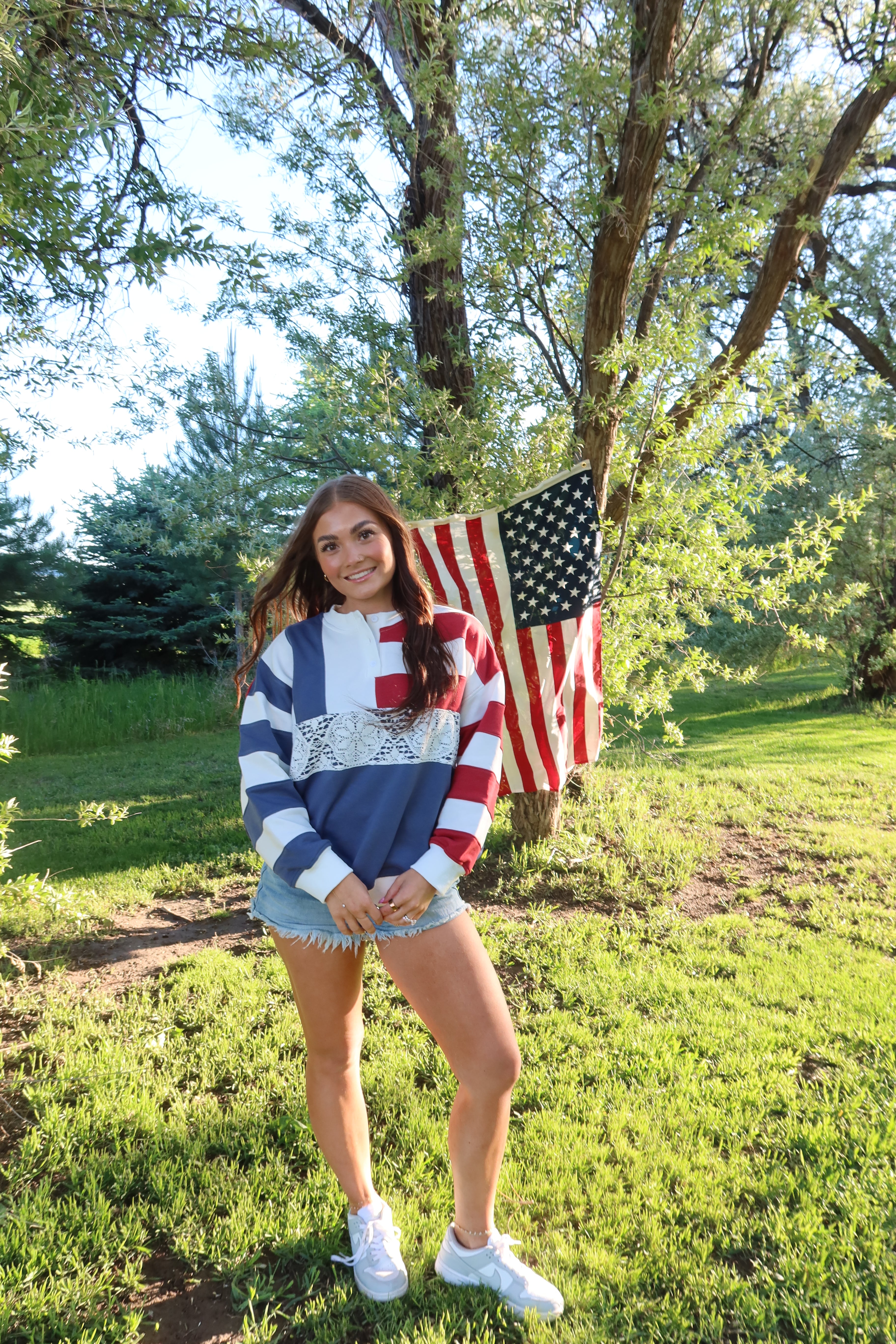 Patchwork Patriot Pullover