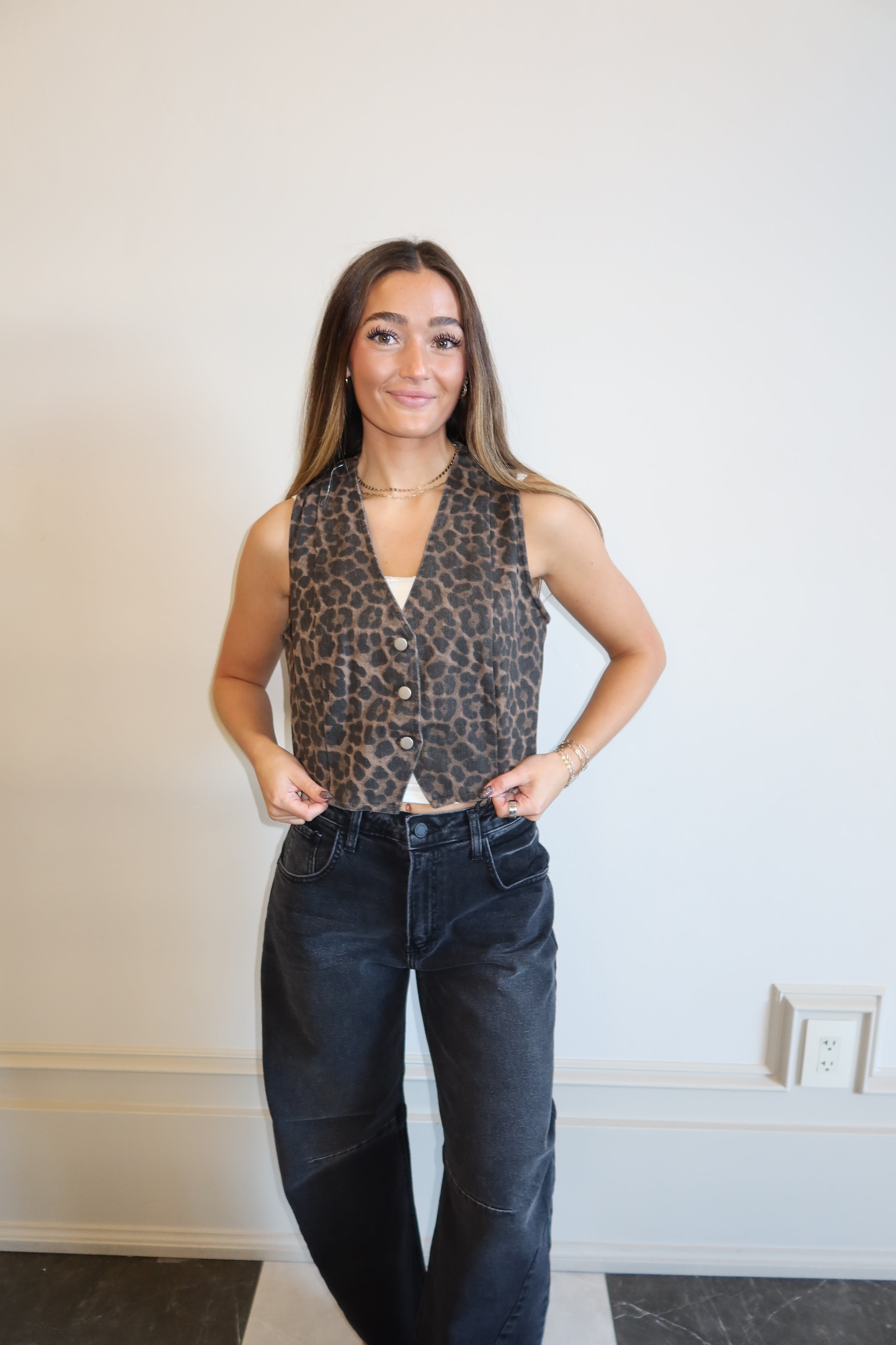 Wild Denim Cheetah Vest
