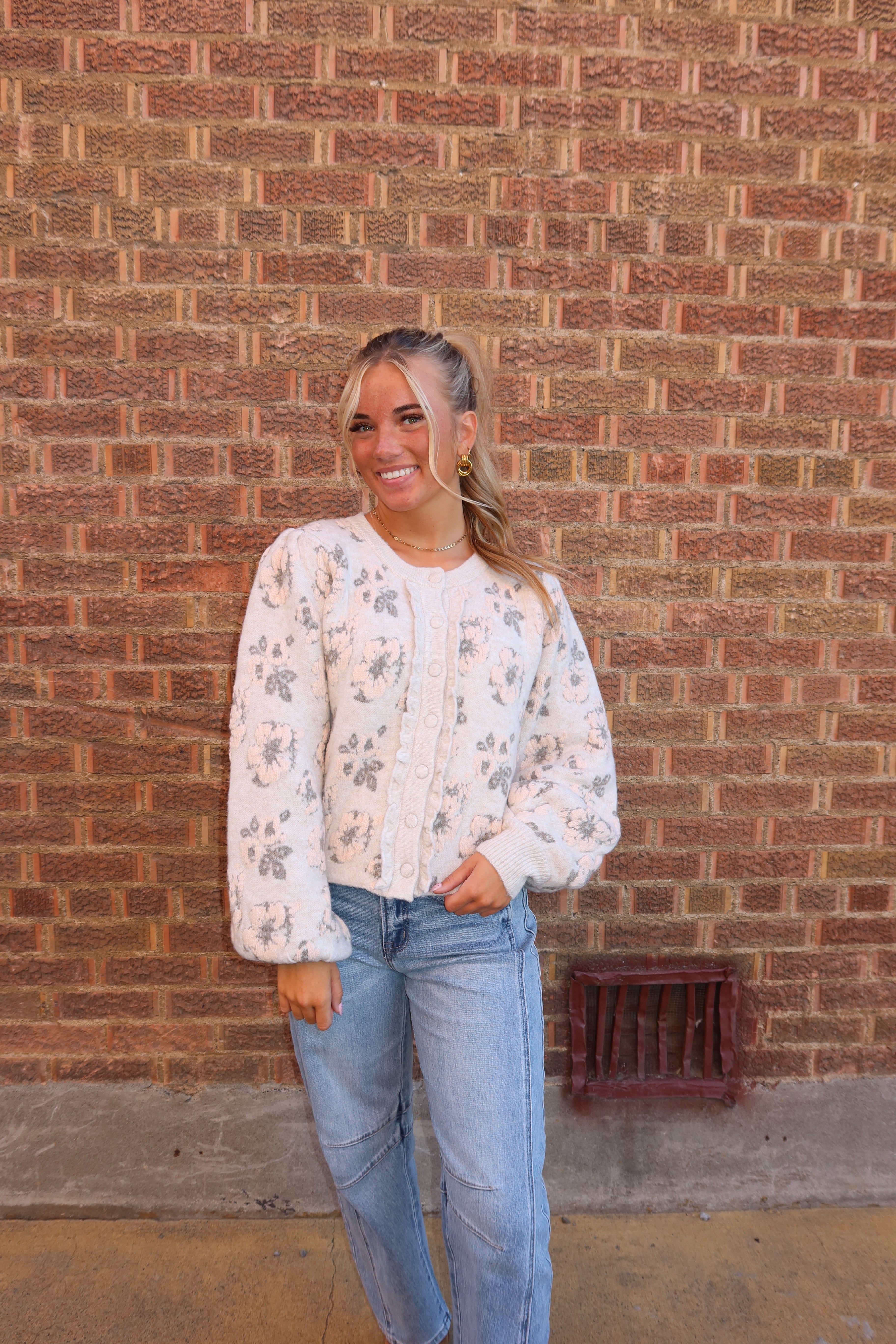 Frosted Petal Knit Sweater