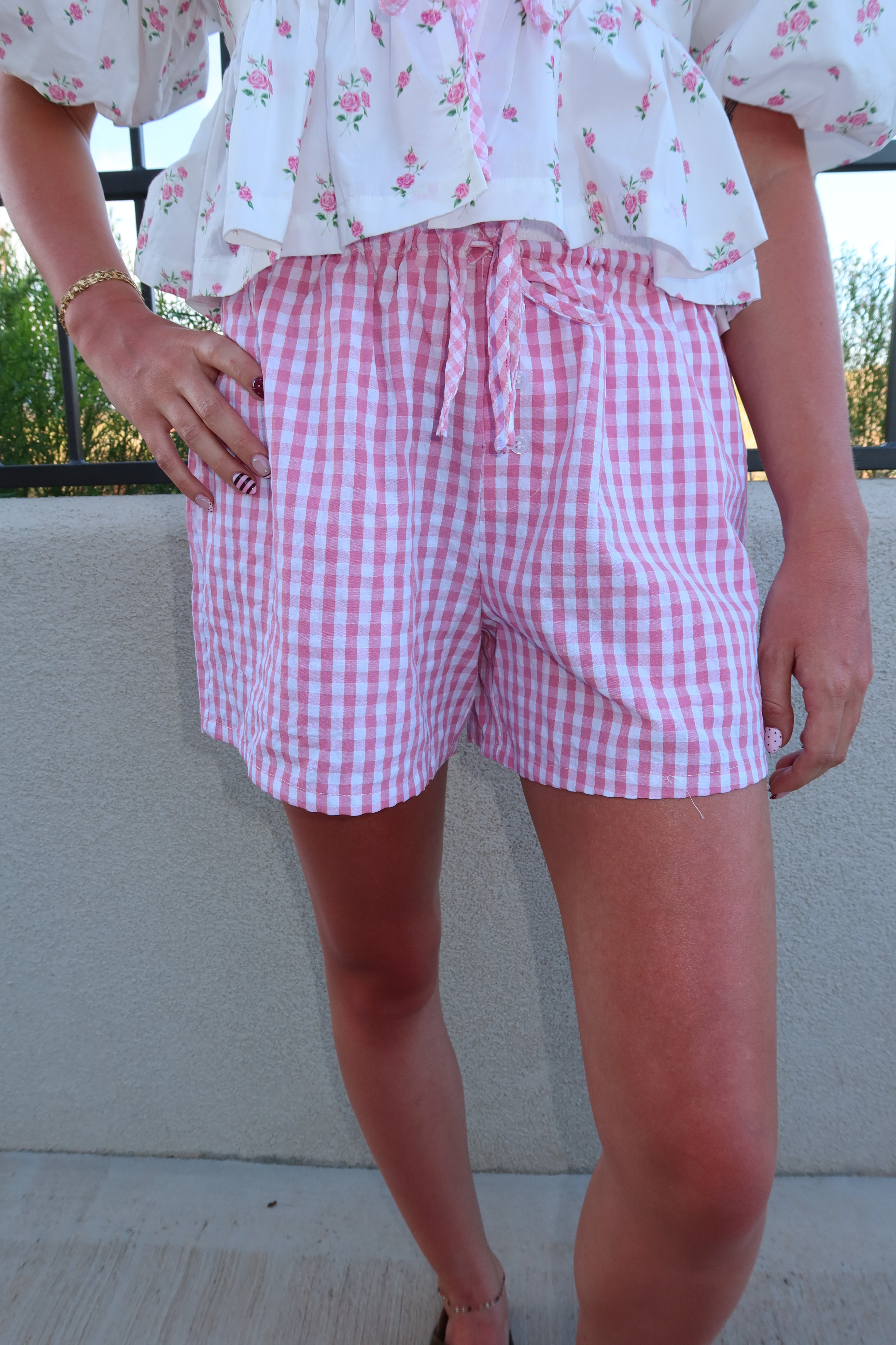 Rosé Plaid Breeze Short