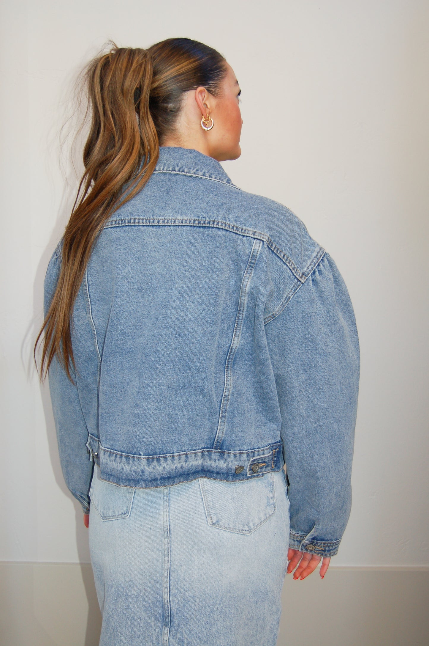 Puff Sleeves Denim Jacket