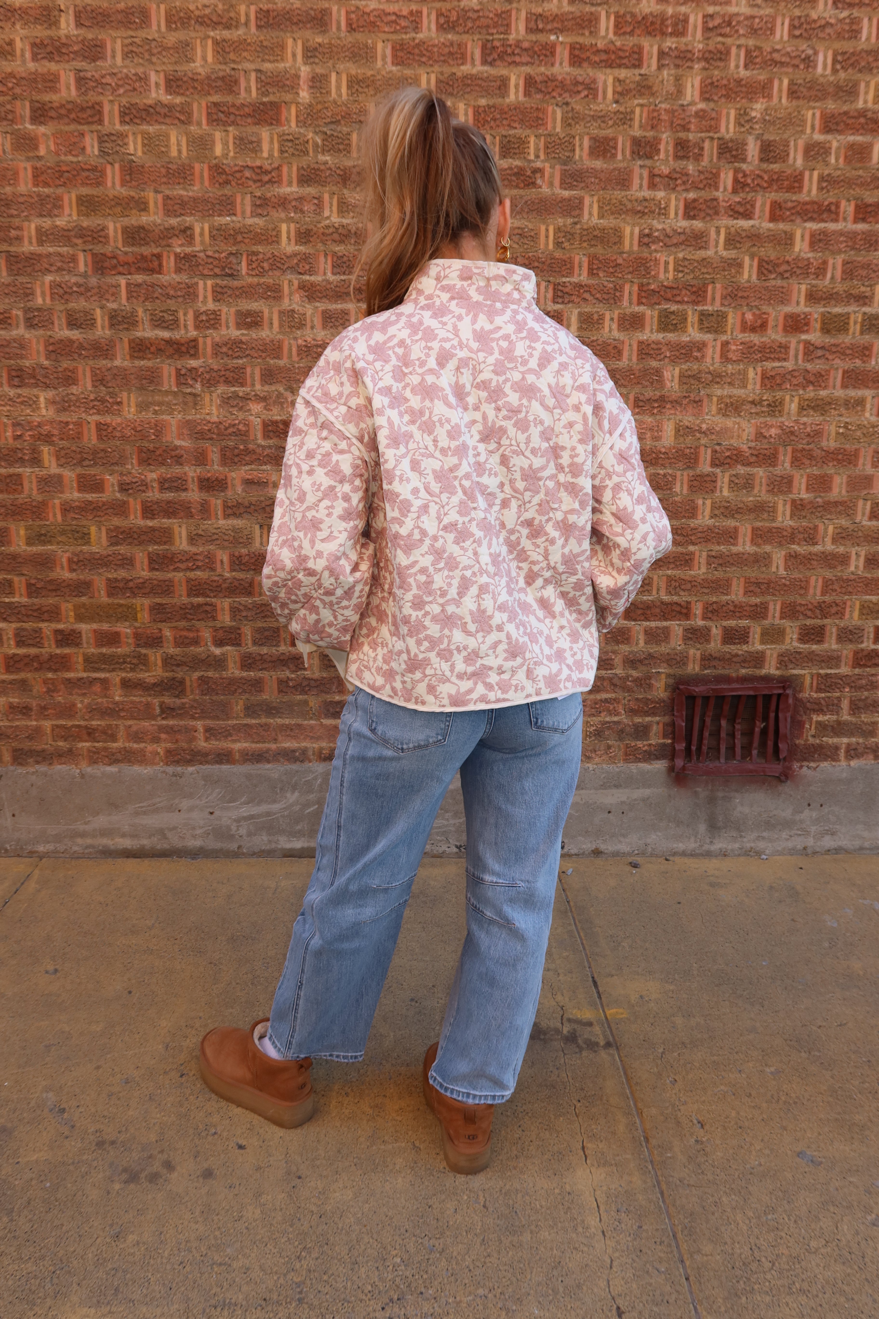 Ivory Pink Floral Jacket