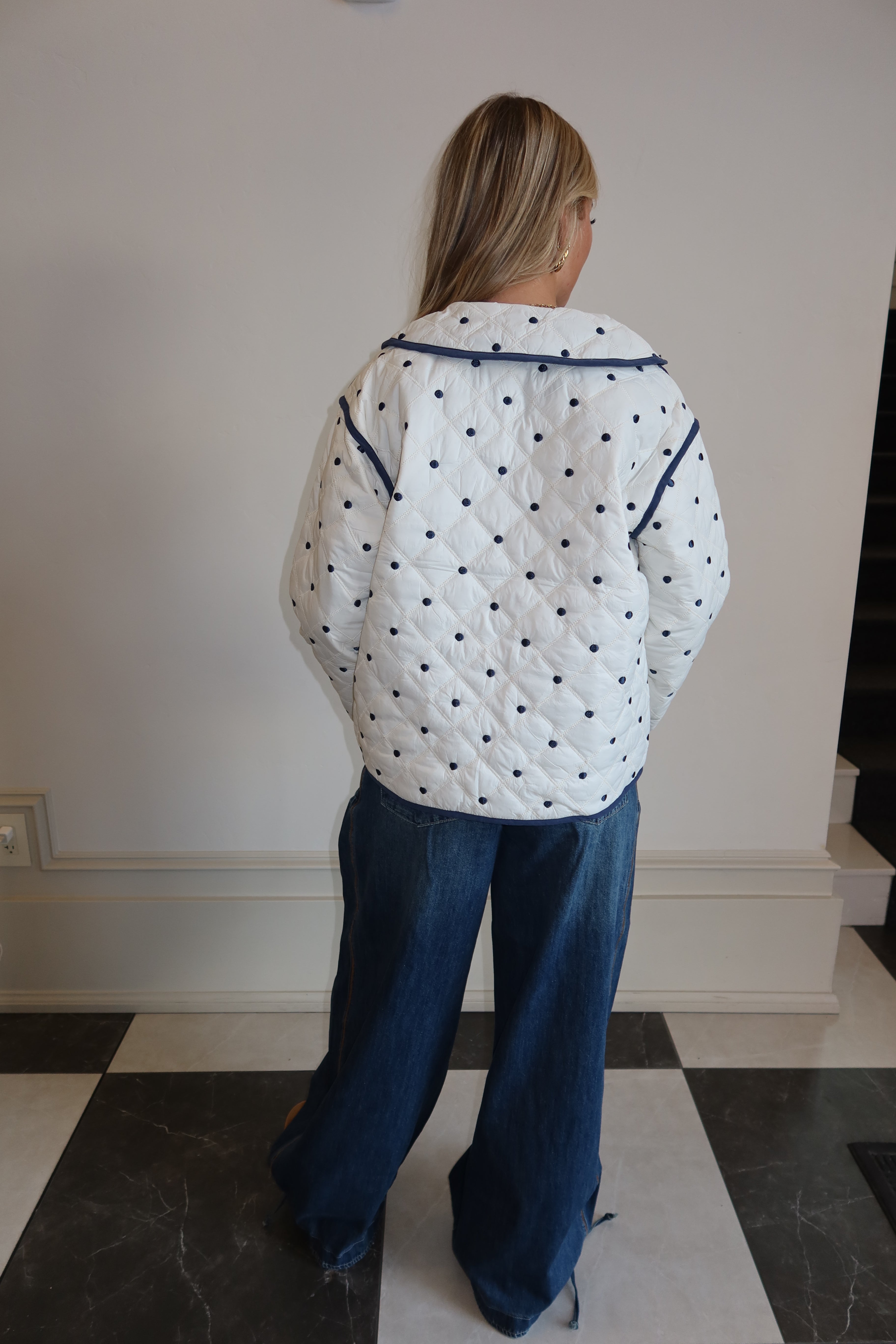 Navy Dotted Charm Coat