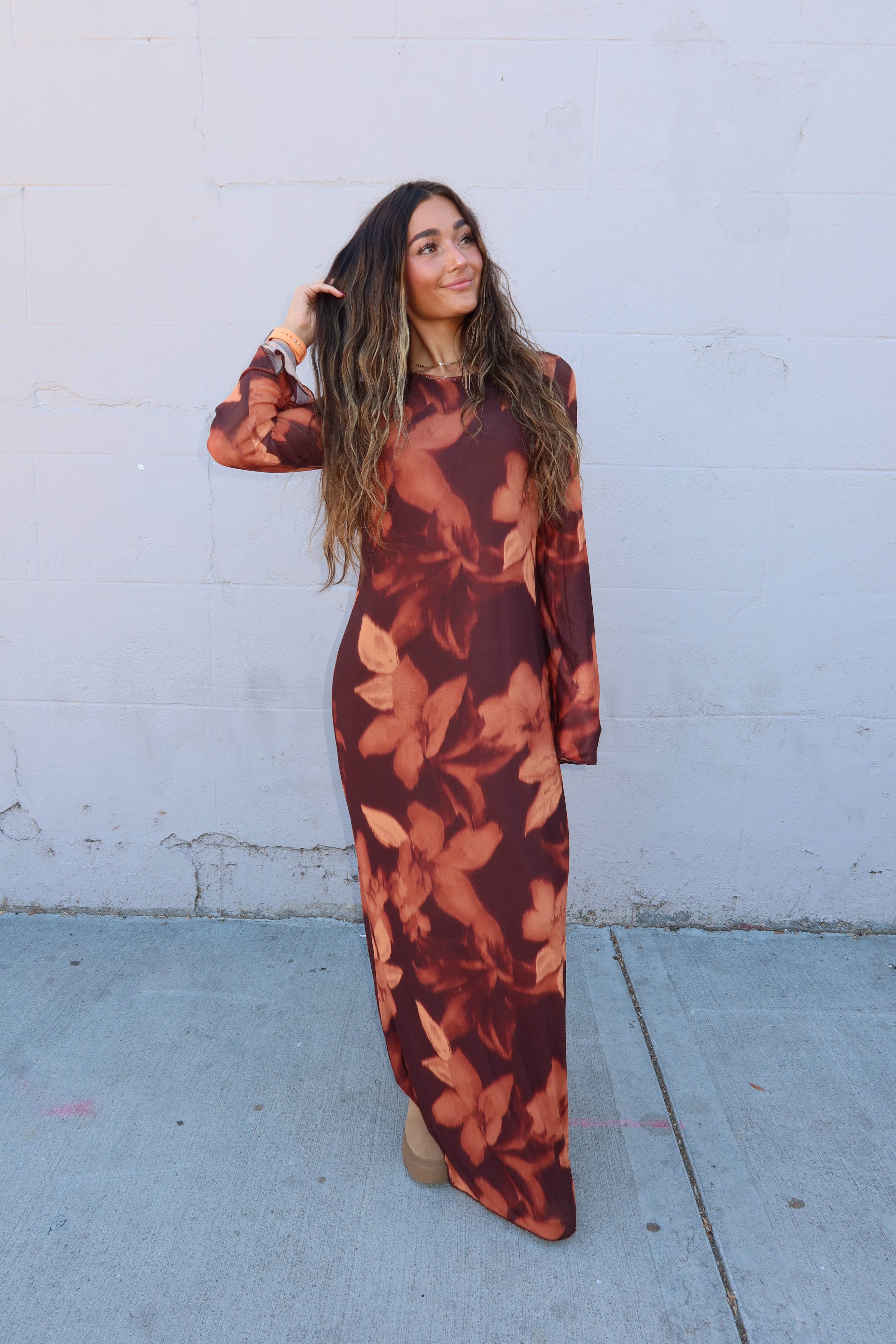 Autumn Haze Sheer Dress