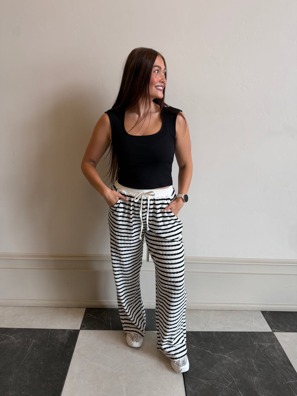 B&W stripe pants