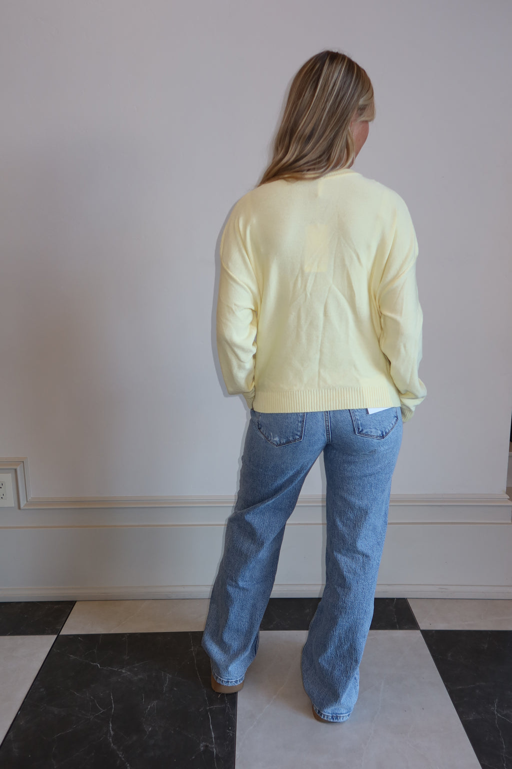 Lemon Glow Button-Up Sweater