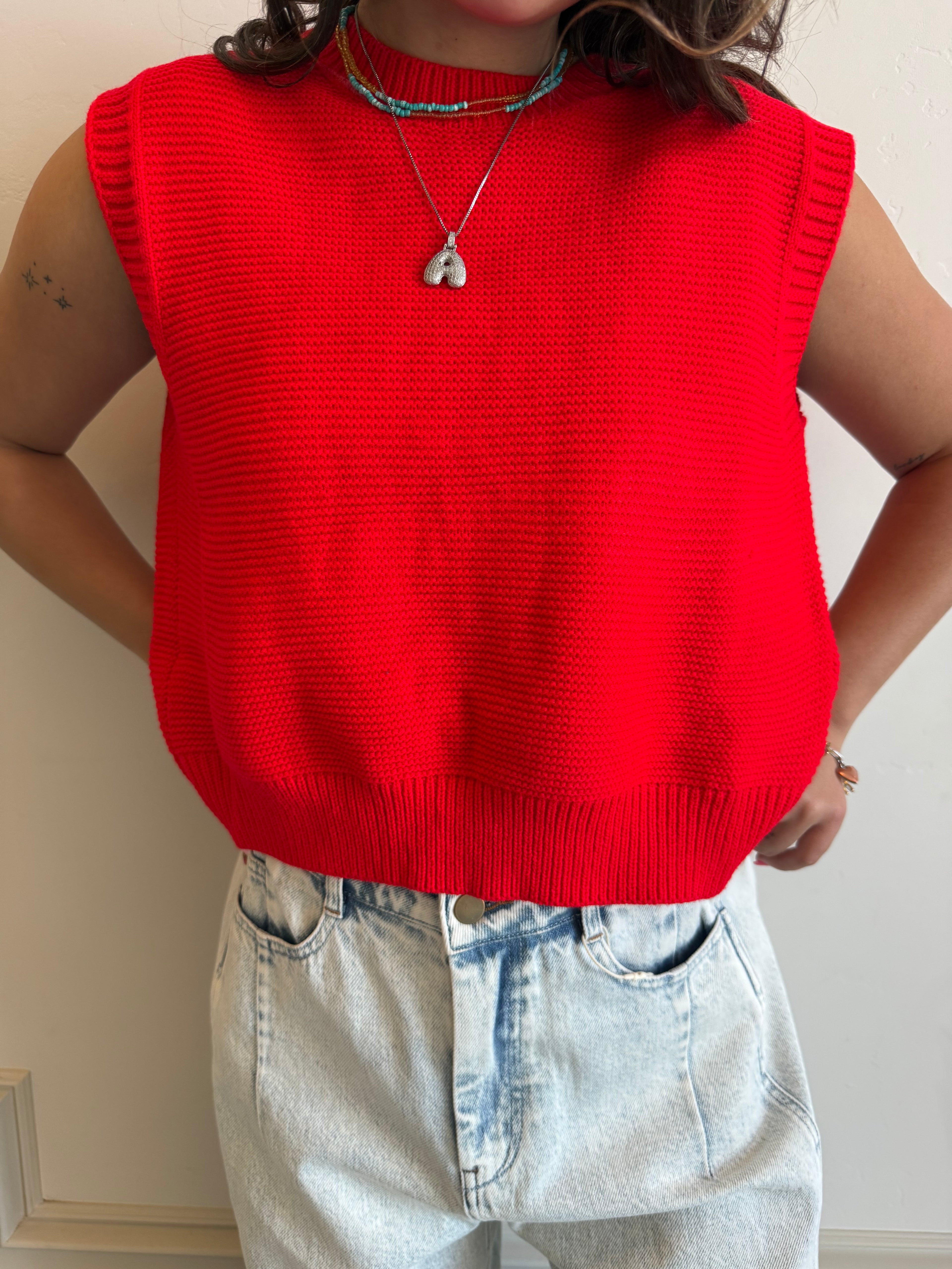 Cherry Twist Knit Sweater