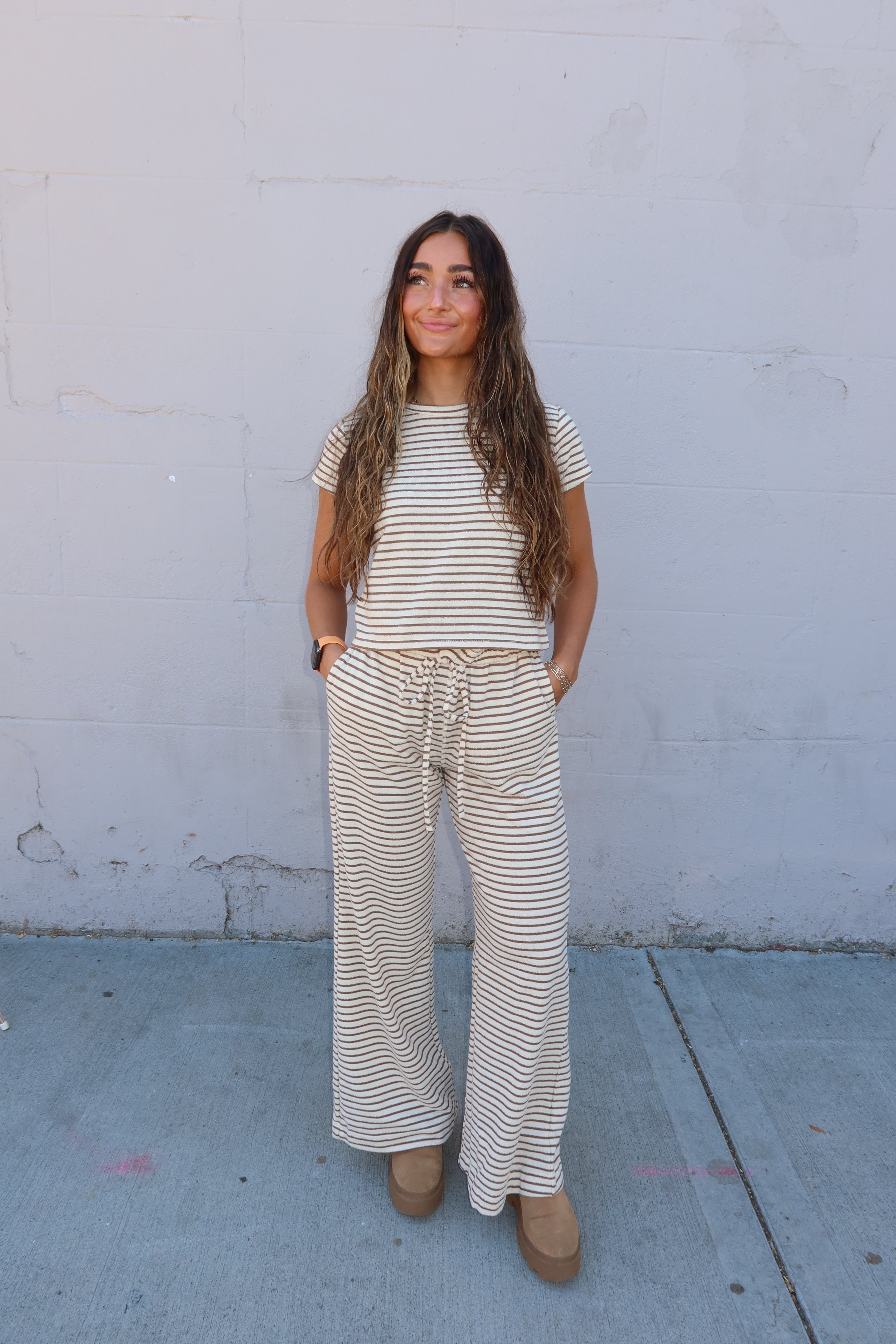 Cozy Cream & Cocoa Stripe Top