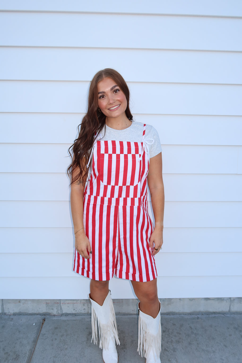 Red Stripe Overalls