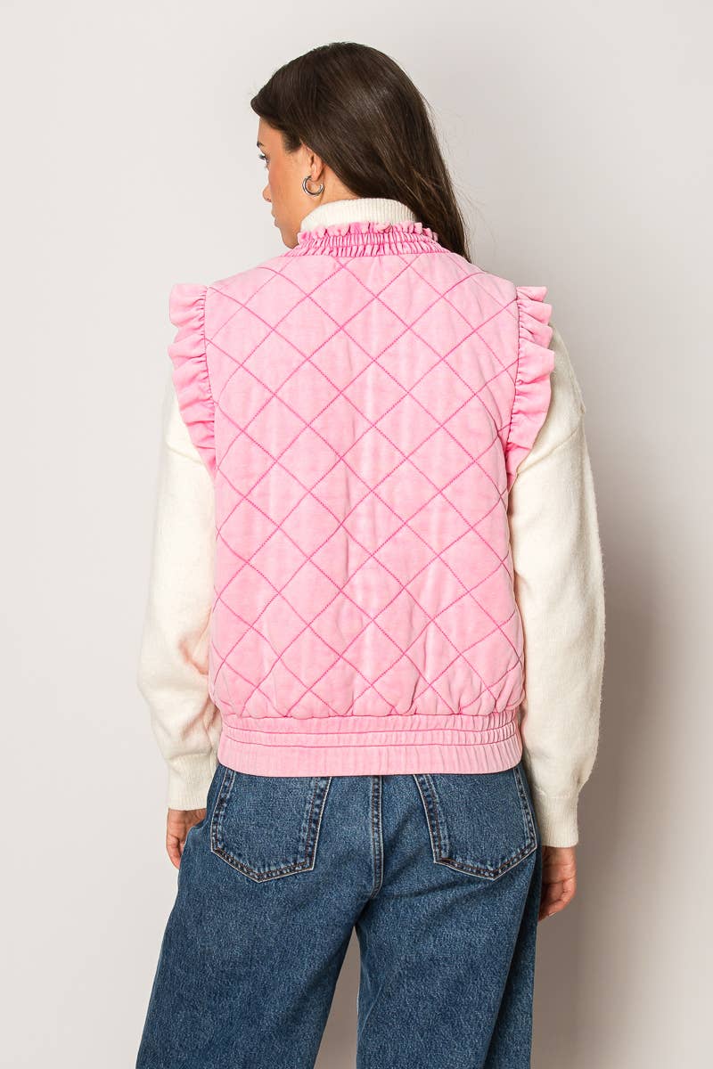 Autumn mineral fly away shoulder quilted vest