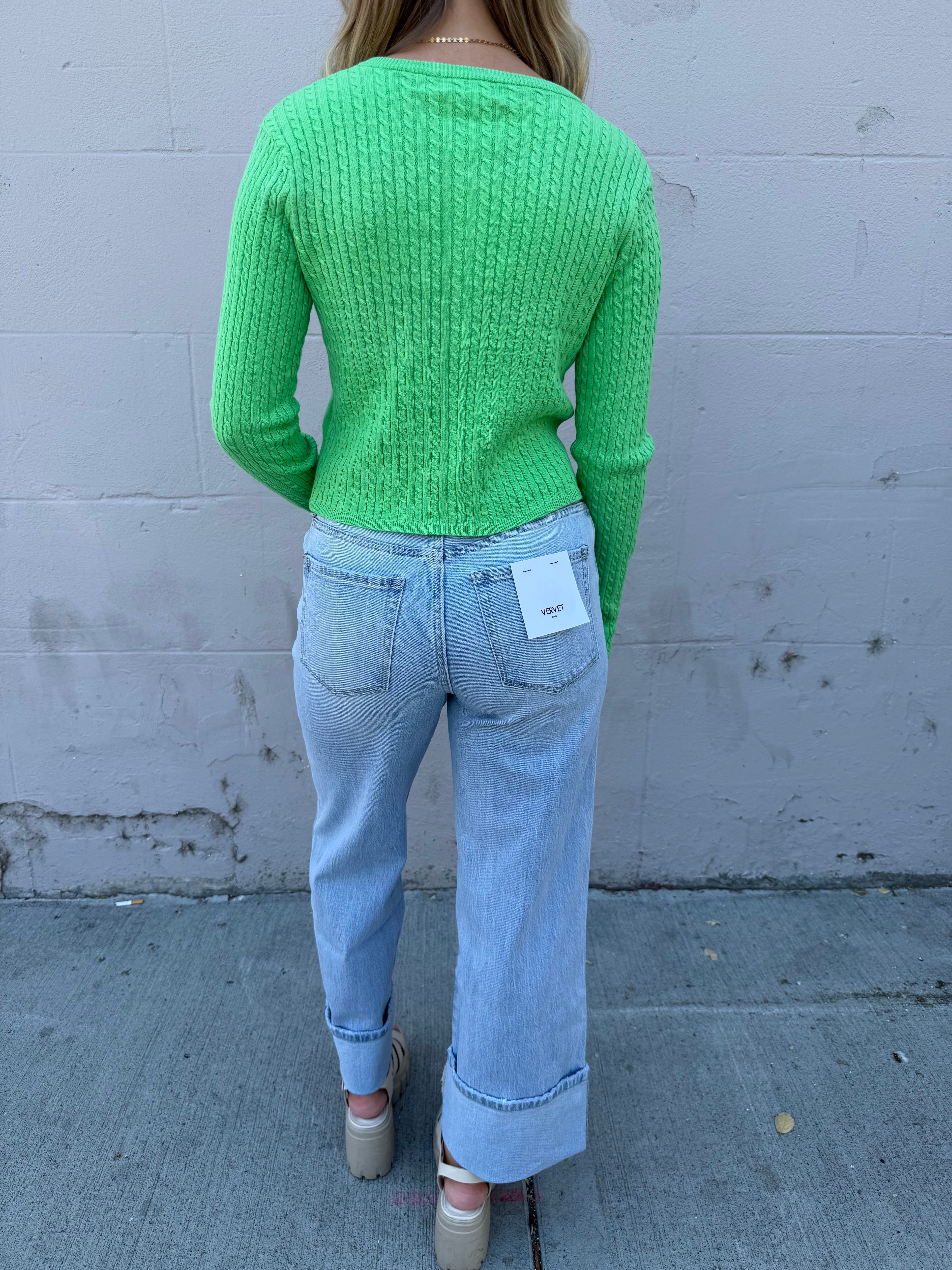 Super High Rise Cuffed Baggy Wide Jeans