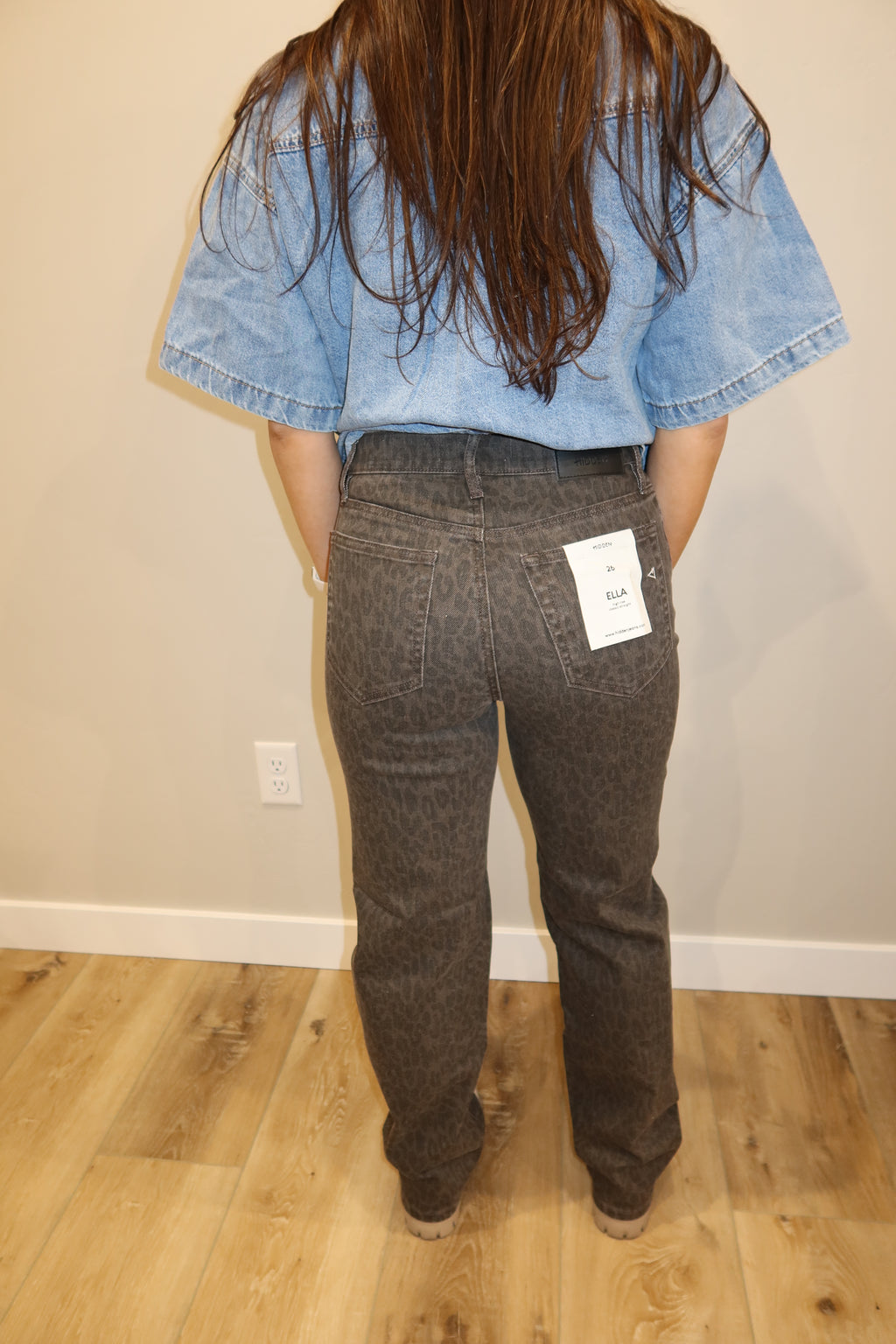 Ella Cheetah Straight Leg Jean