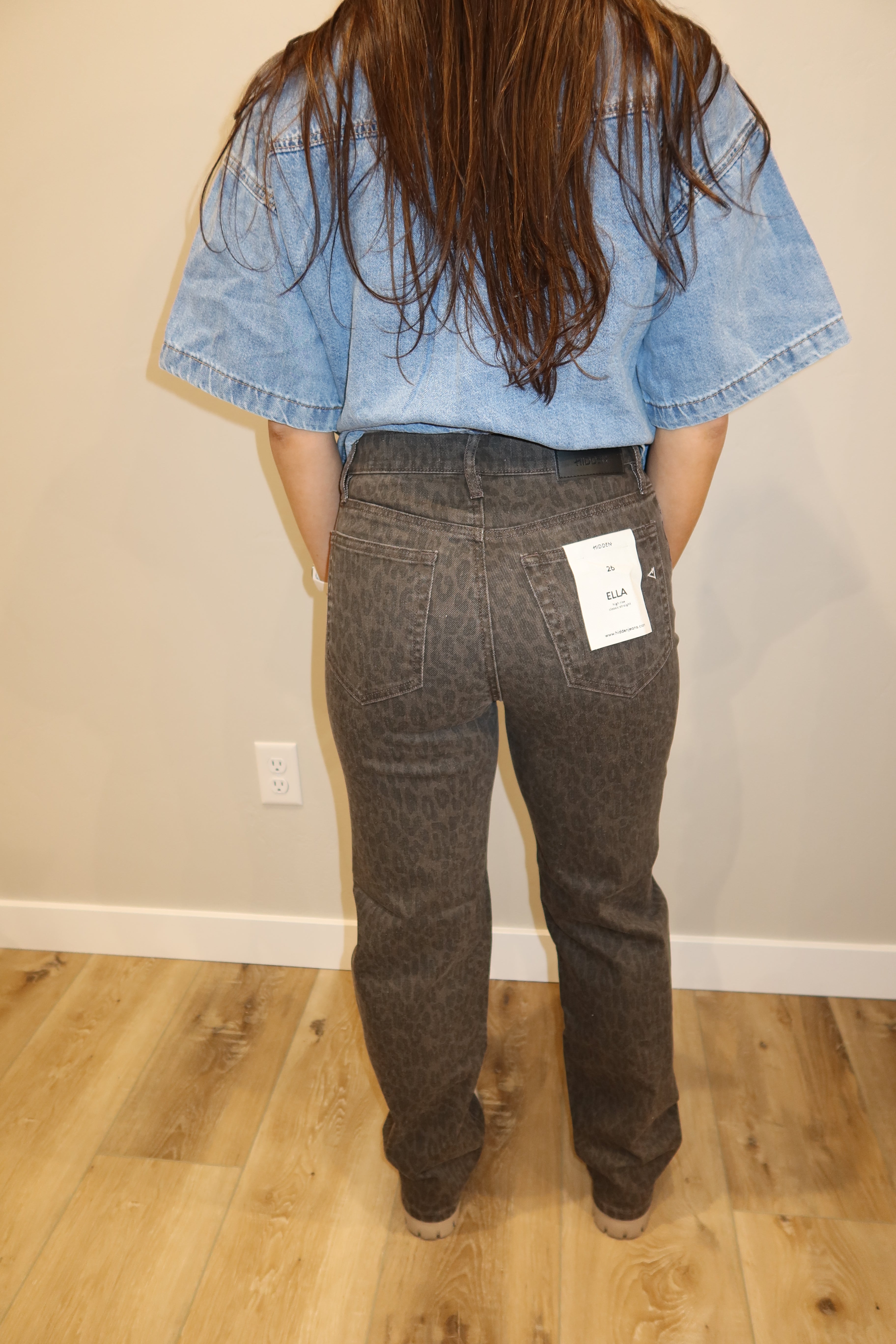 Ella Cheetah Straight Leg Jean