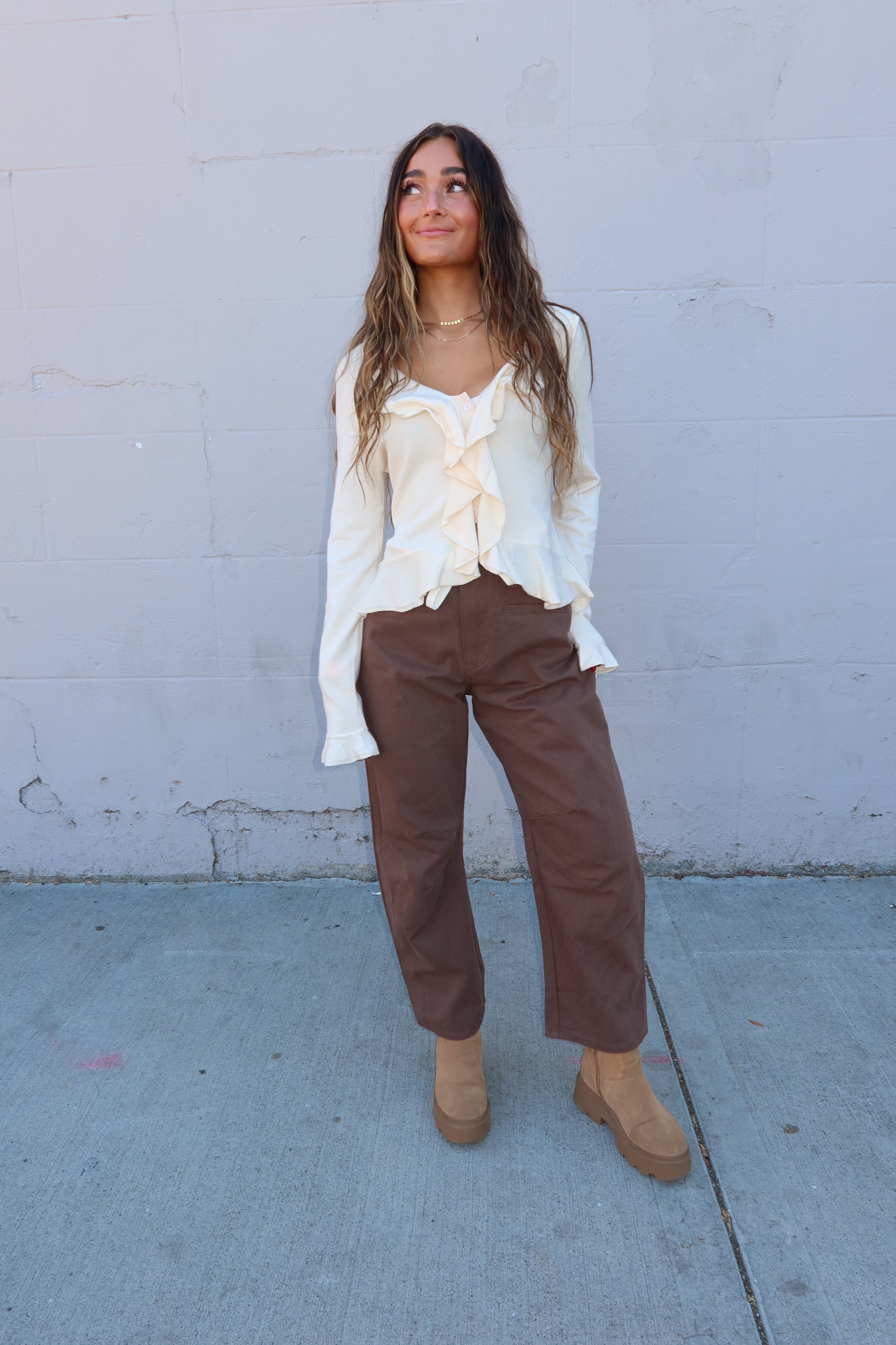 Vanilla Ruffle Charm Blouse