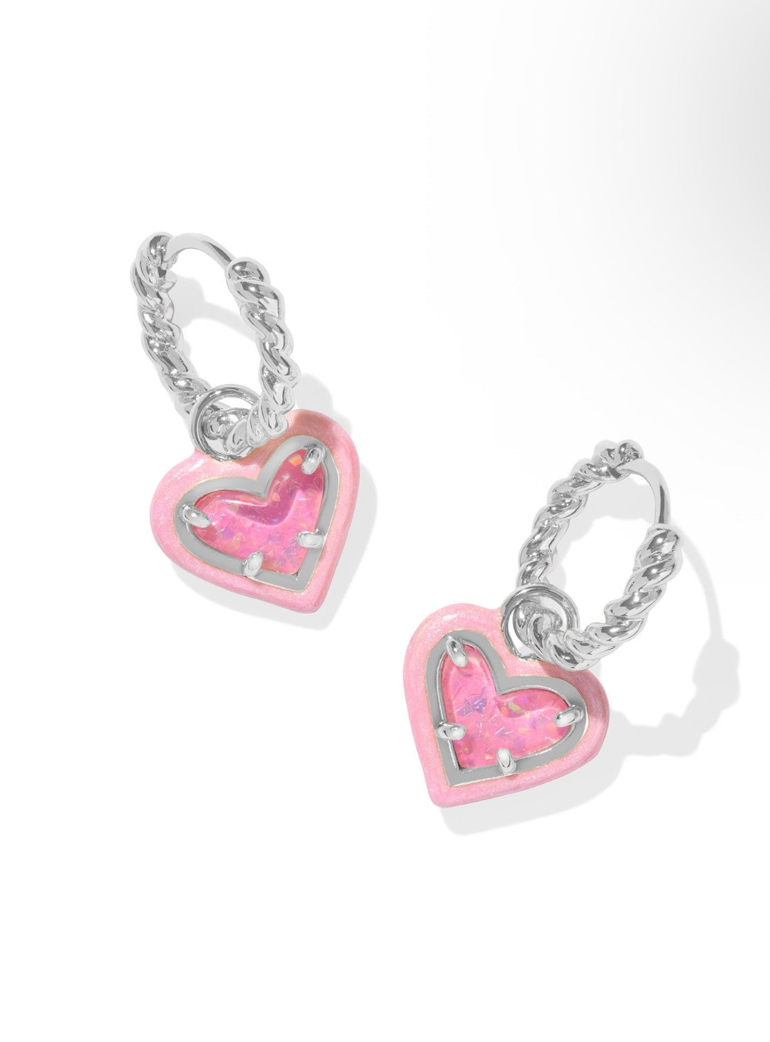 Ari Heart Enamel Frame Huggie Earrings