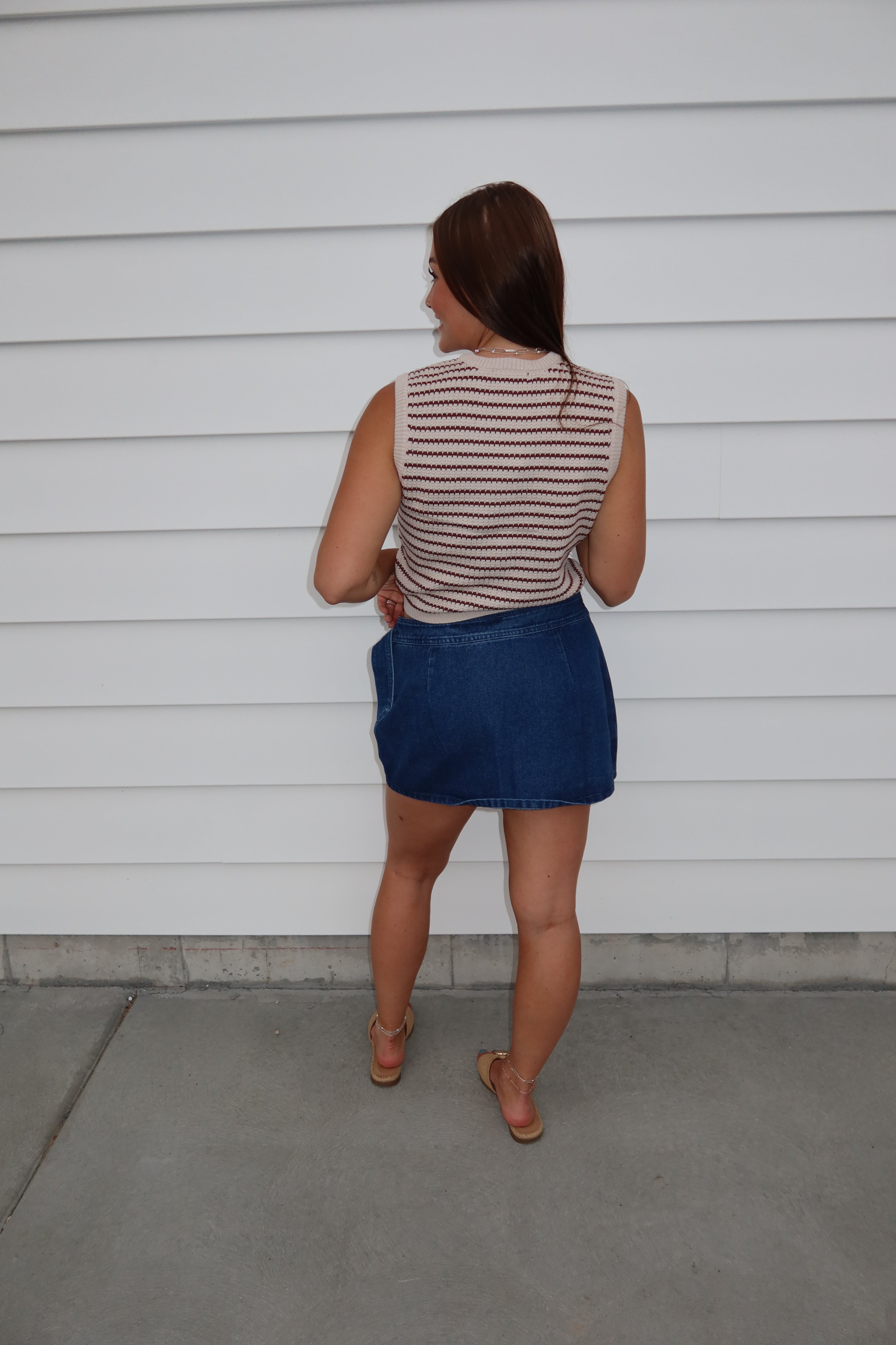 Dark Denim Wrap Skort