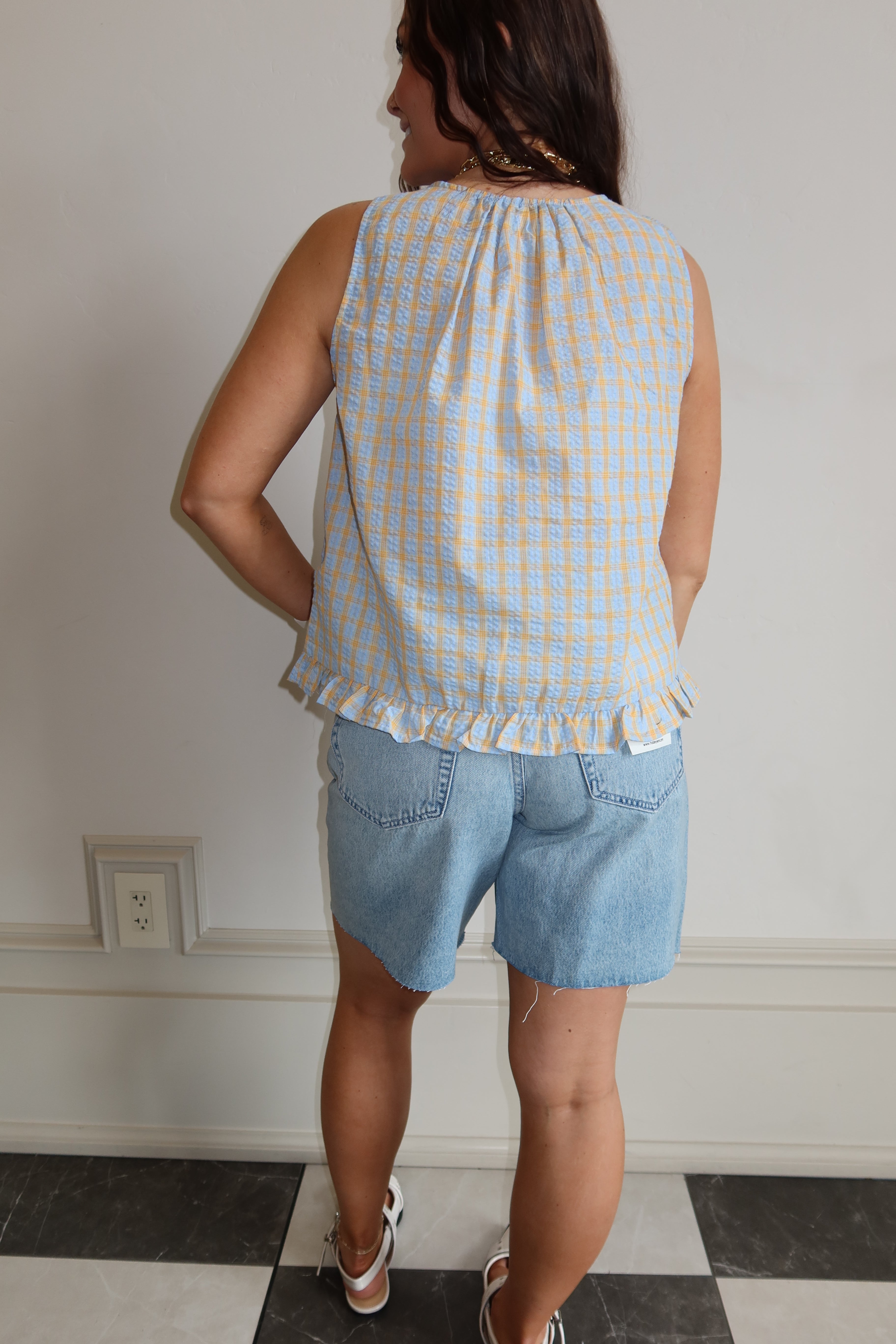Sunwashed Gingham Top