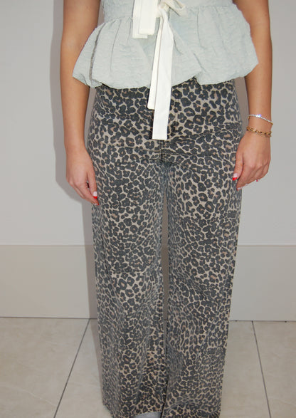 Leopard Wide Leg Pant