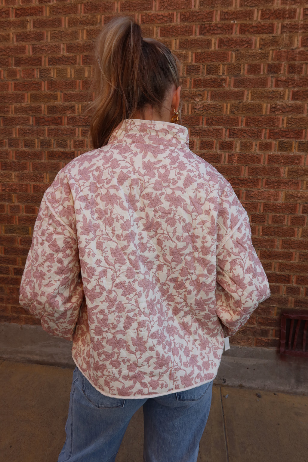 Ivory Pink Floral Jacket