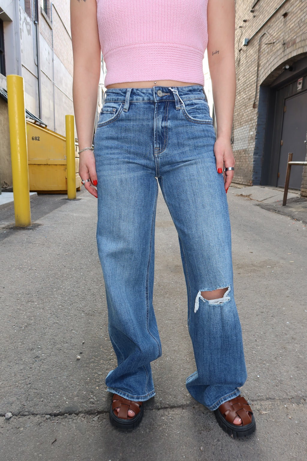Vervet Olivia Blue Wide Leg Jeans