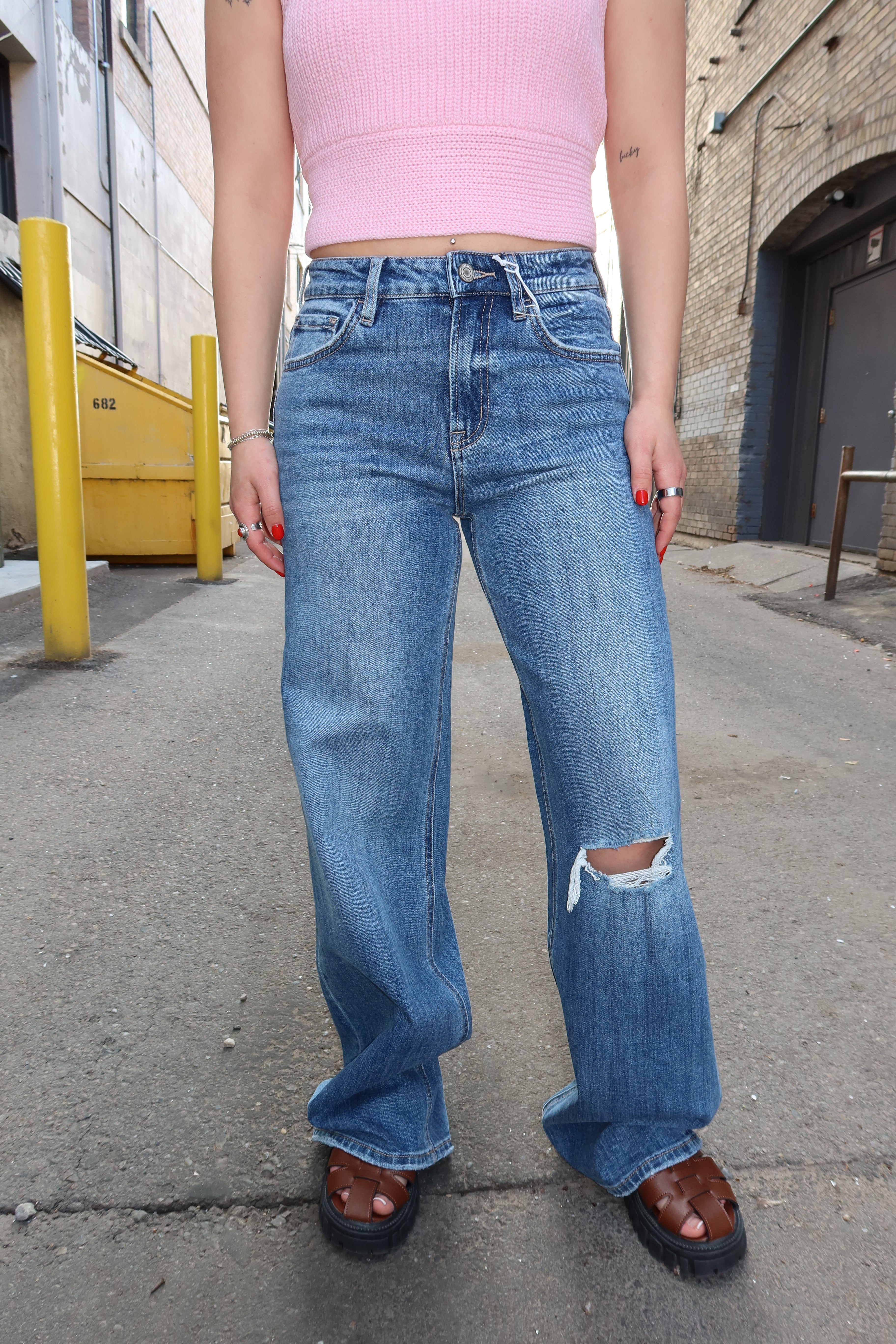 Vervet Olivia Blue Wide Leg Jeans