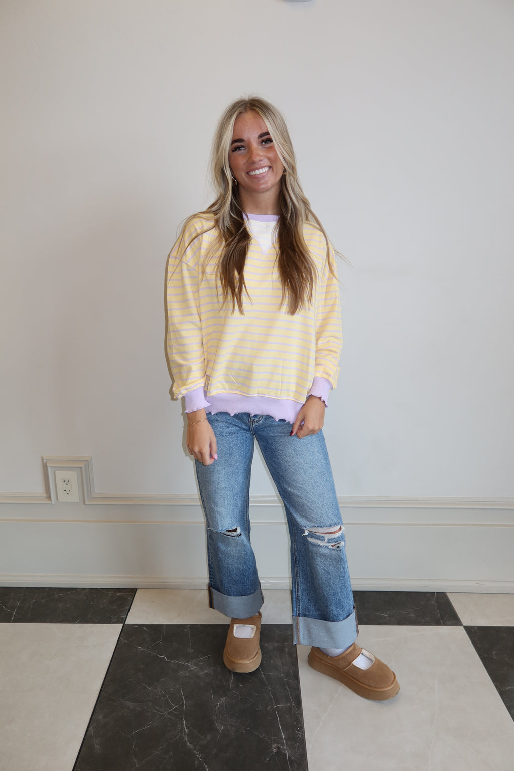 Sunshine Stripe Lightweight Sweatshirt