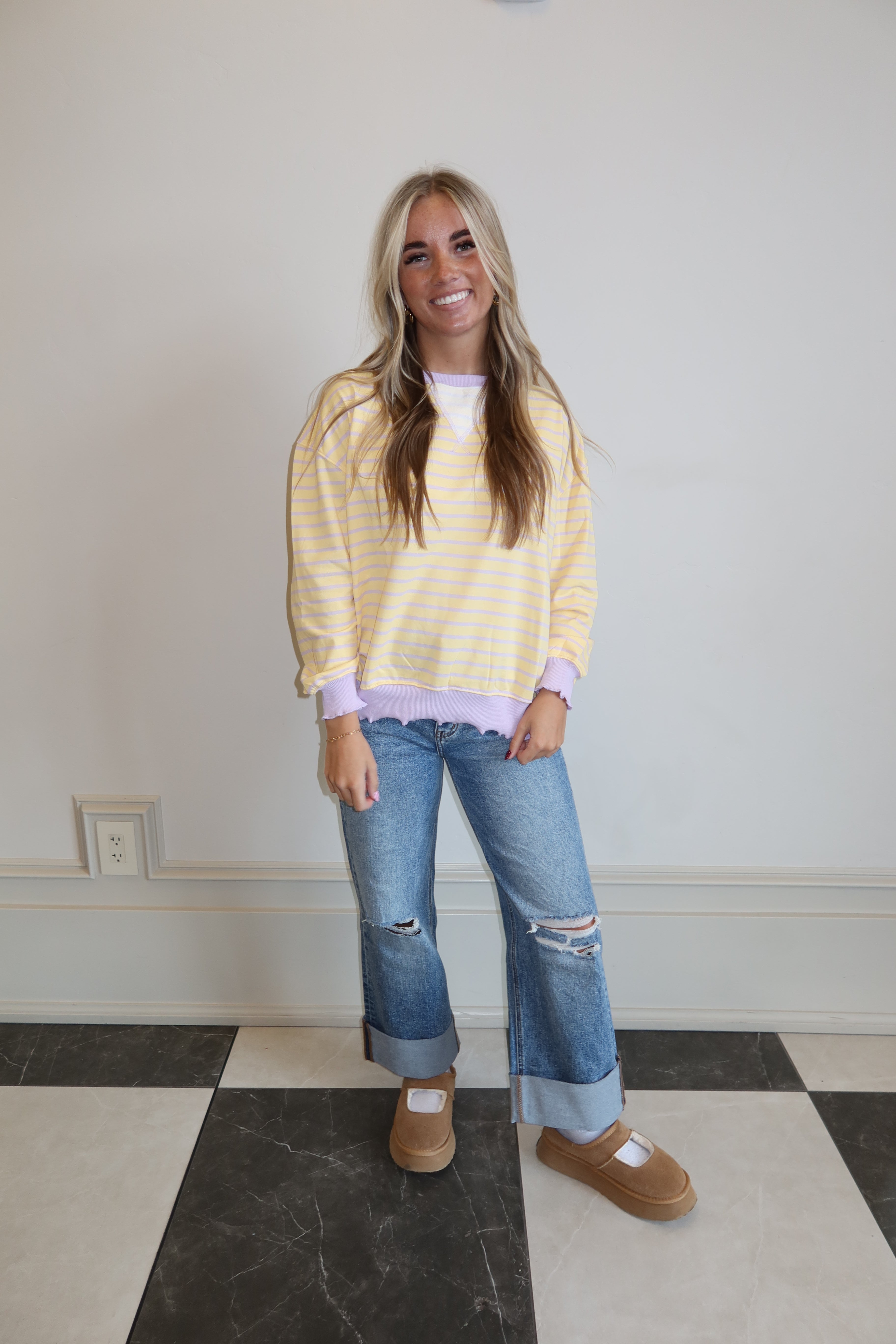 Sunshine Stripe Lightweight Sweatshirt