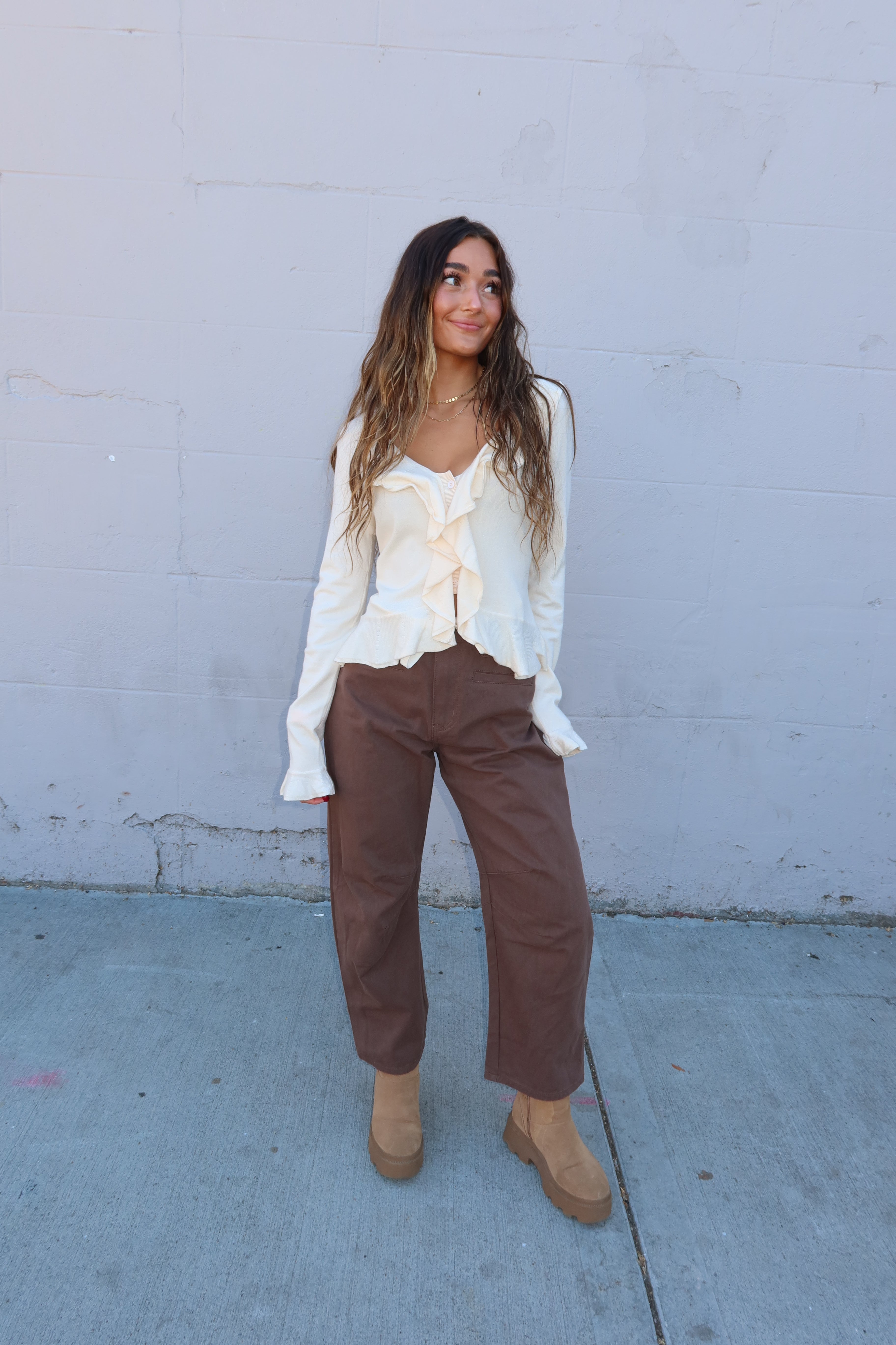 Vanilla Ruffle Charm Blouse