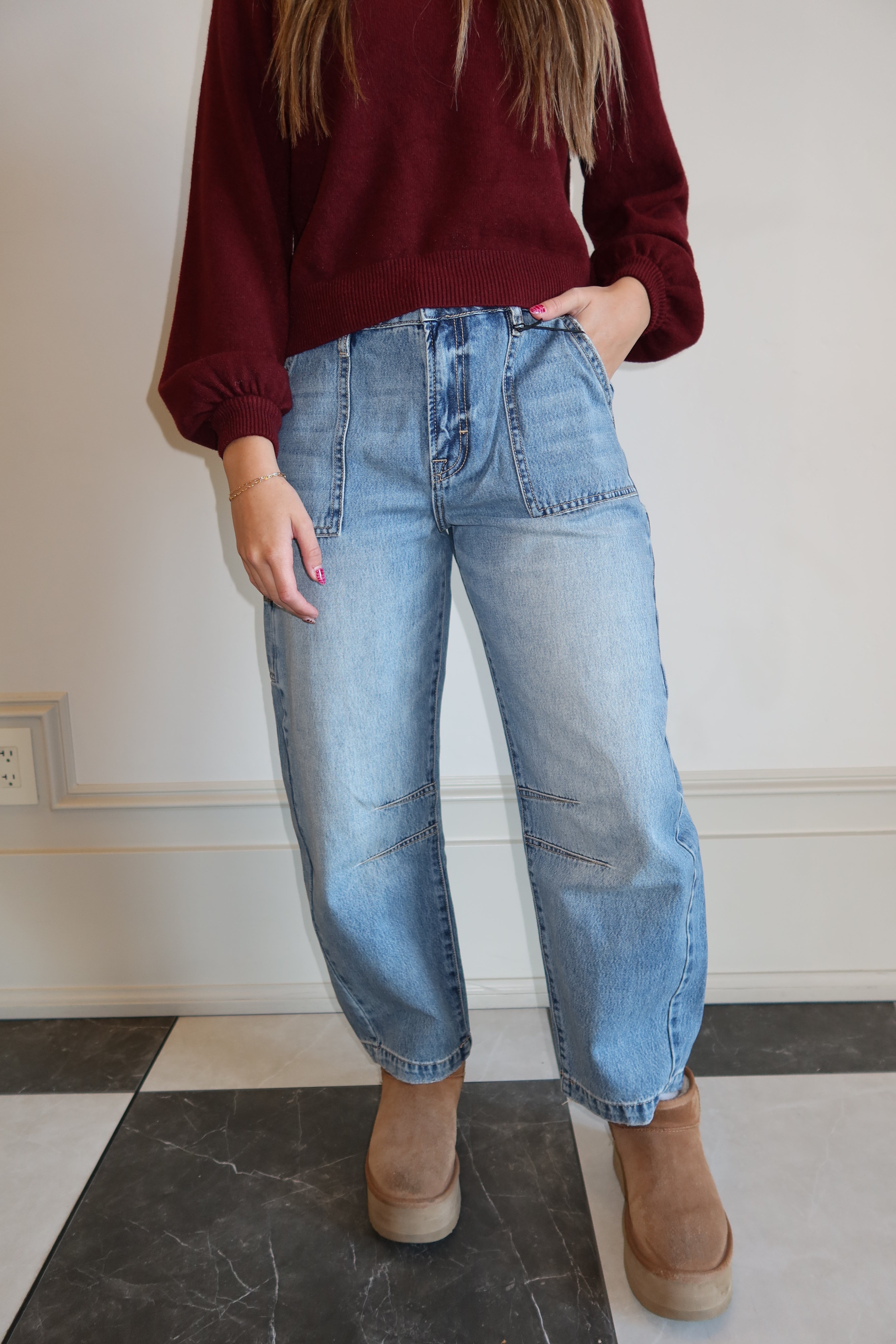 Luna Frame Barrel Jean