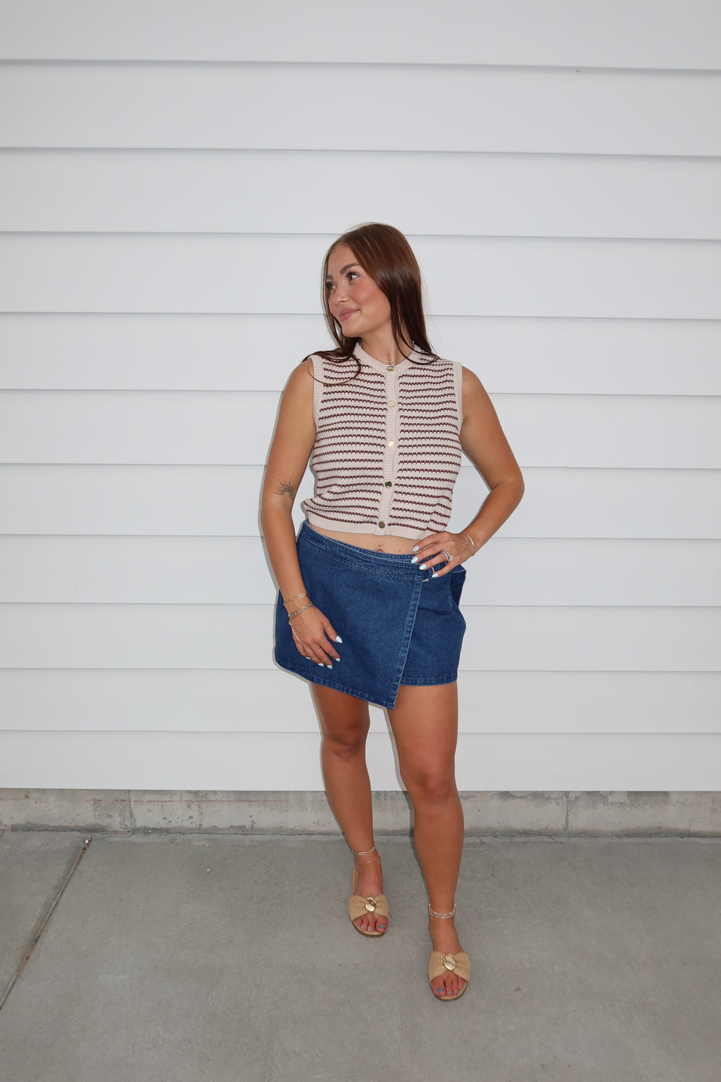 Dark Denim Wrap Skort