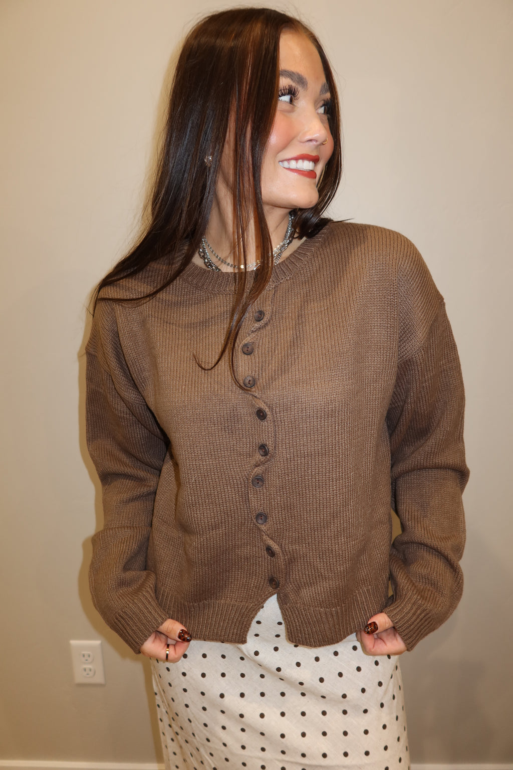 Espresso Button Up Sweater